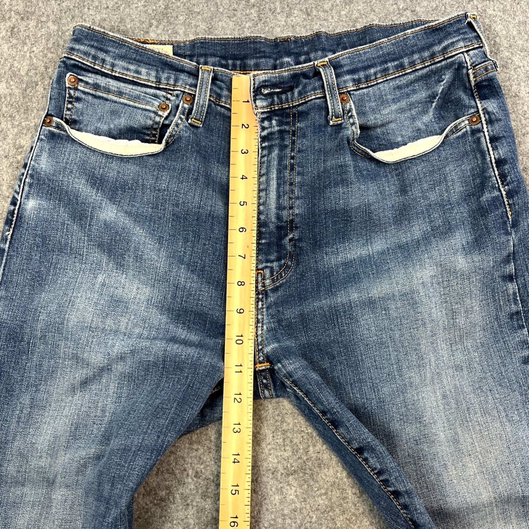 Levi's Levi's 512 Jeans Slim Skinny 34 34 Blue Mid Wash Fades Whiskers Stretch Denim Male Mens Size US 34 / EU 50 - 5 Thumbnail