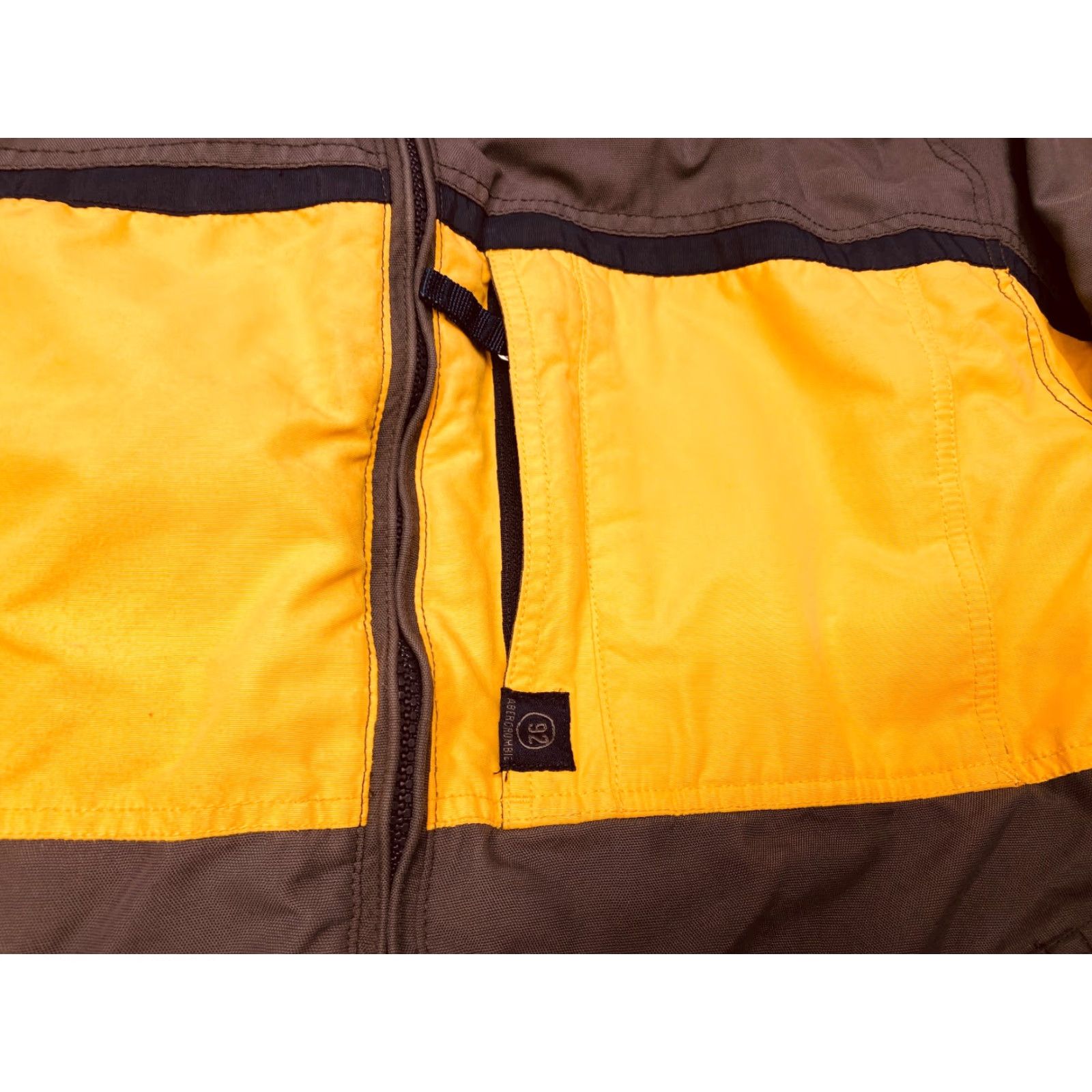 Abercrombie & Fitch Abercrombie & Fitch Full Zip Jacket Mens L Gray Yellow Coat Nylon Rain Lined Size US L / EU 52-54 / 3 - 6 Thumbnail
