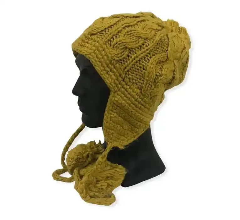 Japanese Brand Japanese Brand Earflap Knit Beanie Hat Size ONE SIZE - 1 Thumbnail