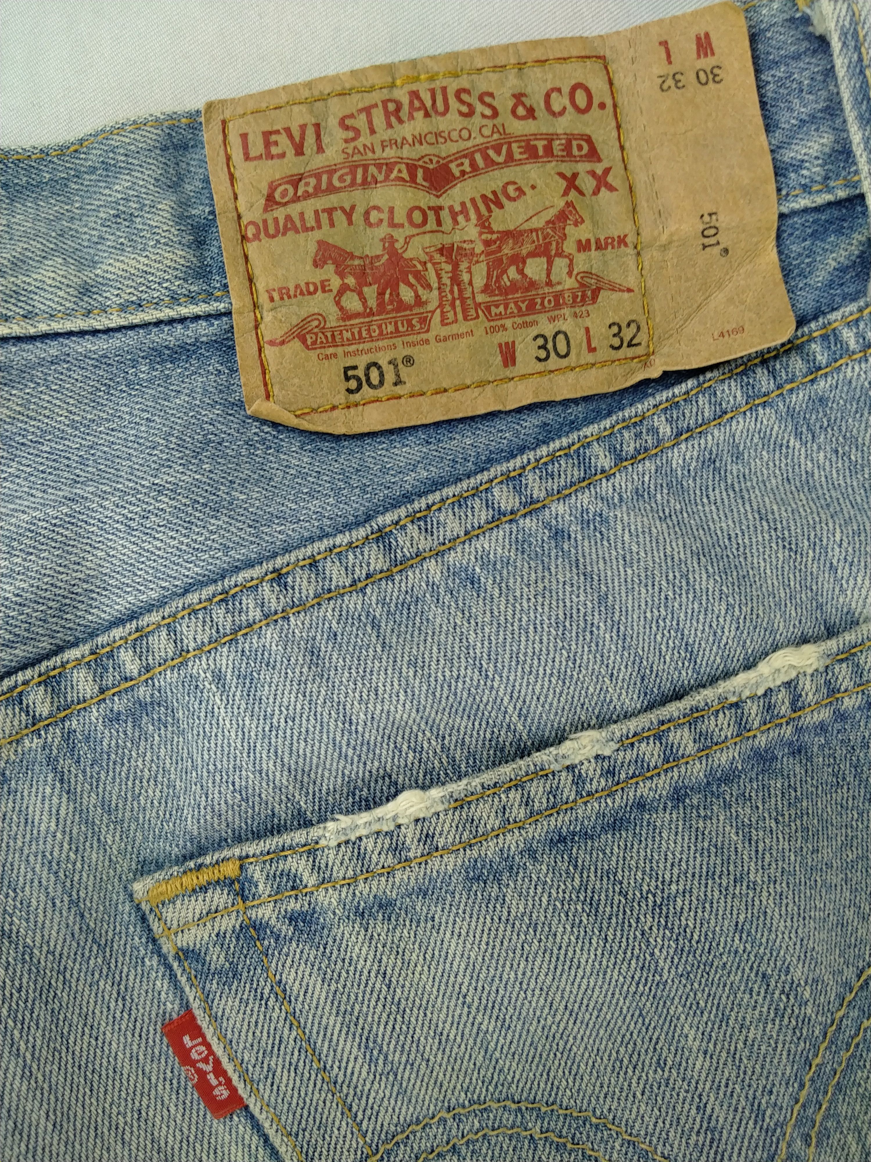 Japanese Brand Light Blue Wash Vintage Levi's 501 Jeans 30x31 Denim -JN890 Size US 30 / EU 46 - 9 Thumbnail