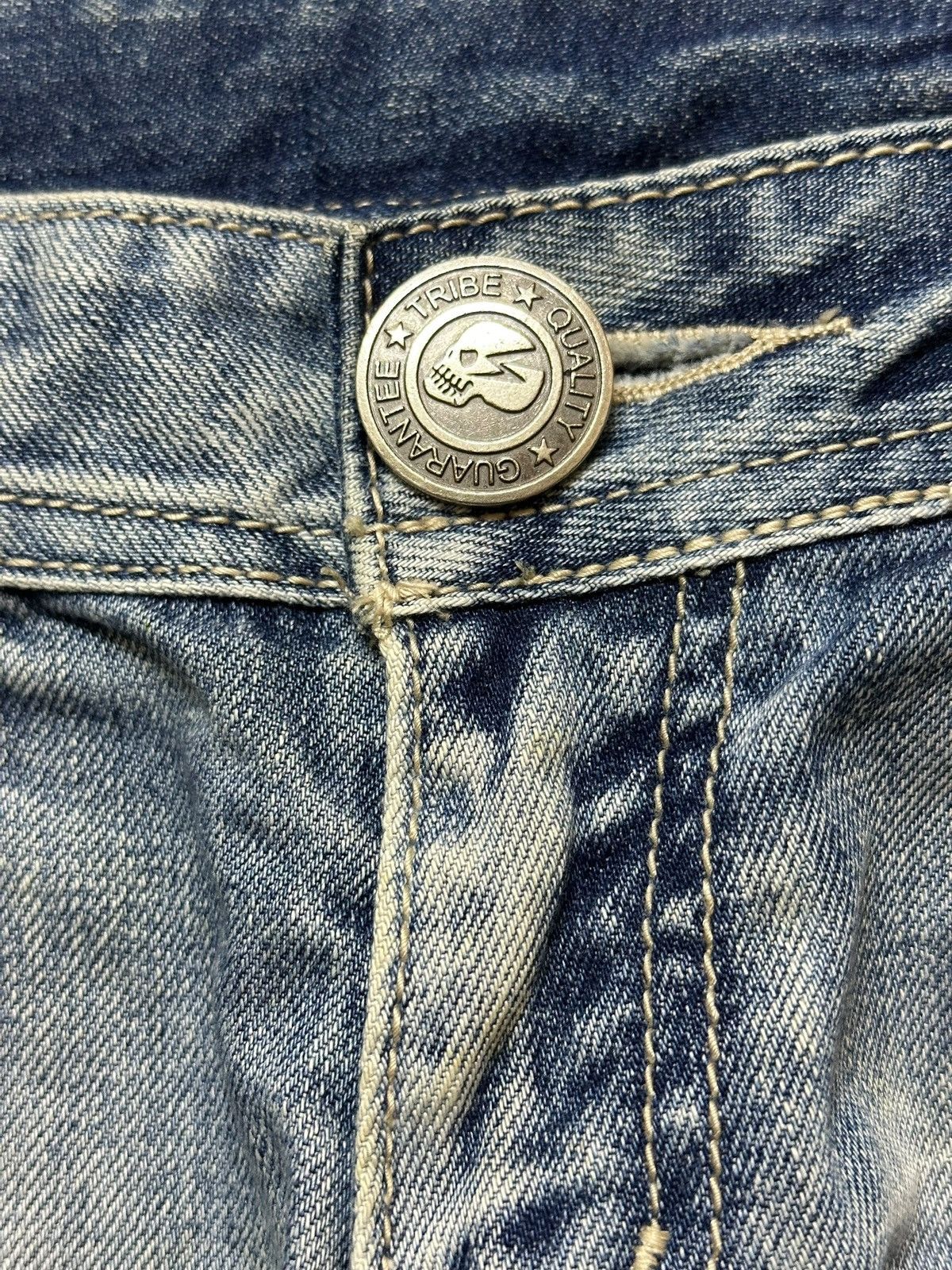 Tornado Mart Vintage Sp Rays Faded Clawmark Distressed Denim Size US 32 / EU 48 - 6 Thumbnail