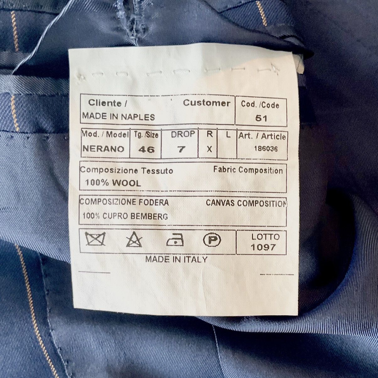 Luigi Borrelli Luigi Borrelli Napoli 100% Wool Suit 36S Nerano Italy Size 36S - 6 Thumbnail
