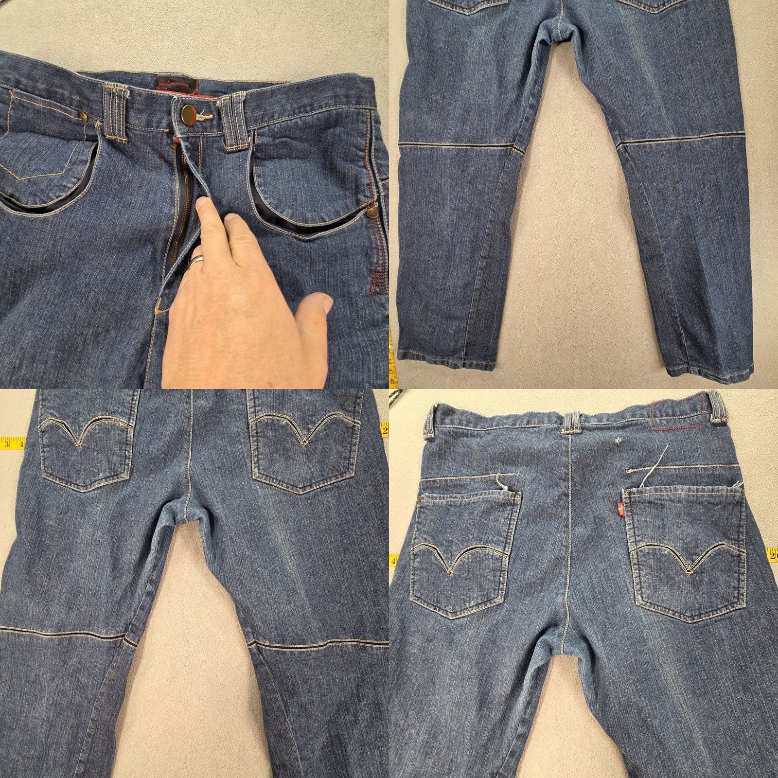 Levi's Levi's Engineered Jeans Mens Blue Med Wash Straight 34x28 Regular Zip Pockets Denim Cotton Viscose 34 Mens Size US 34 / EU 50 - 9 Thumbnail