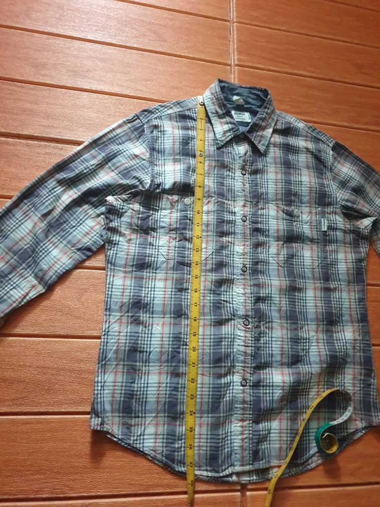 Japanese Brand 💥Oshkosh classic checkered chambray shirt Size US M / EU 48-50 / 2 - 6 Thumbnail