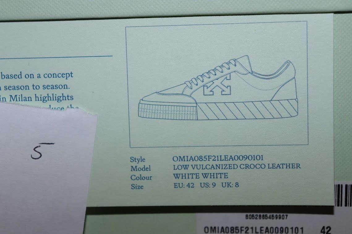 Off-White o1rshd1 Q:2 / New Low Vulcanized Sneaker in White/Beige Size US 9 / EU 42 - 12 Thumbnail