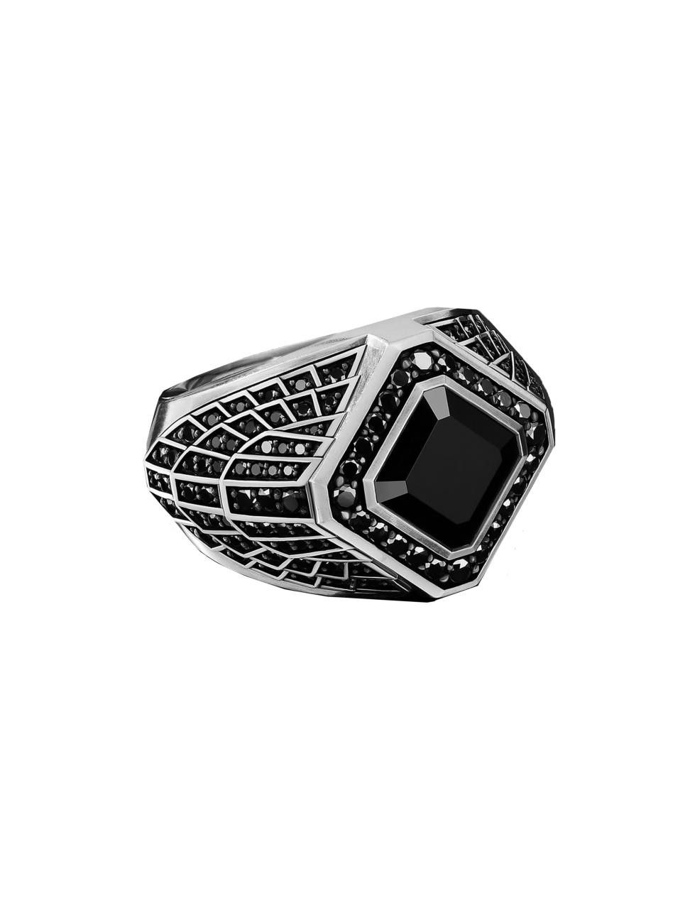 David Yurman o1w1db10426 Size: 8 / 26mmx 19mm Full Pave Signet Ring Size ONE SIZE - 1 Preview