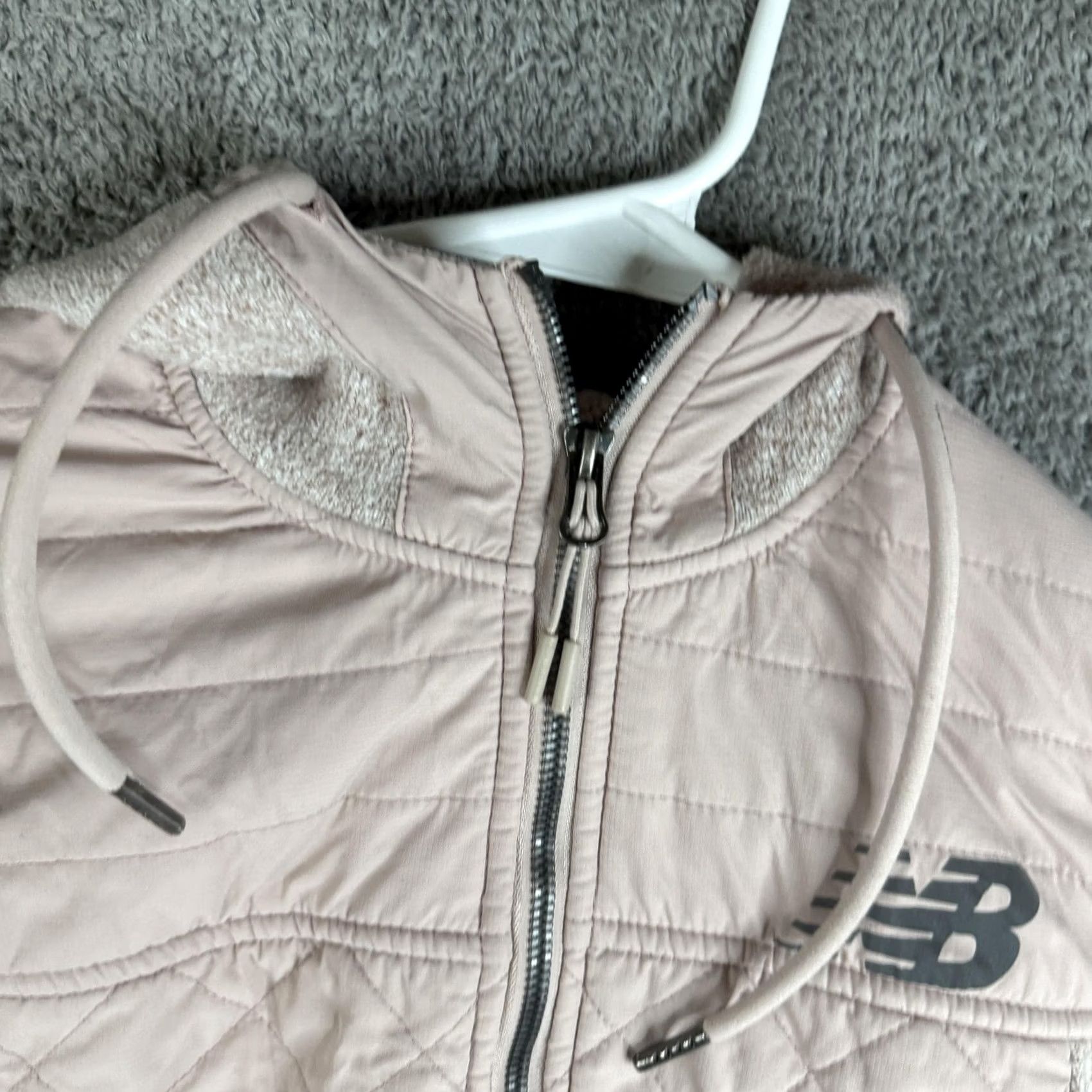 New Balance New Balance Jacket Womens M Pink Hooded Fleece Full Zip Quilted Running & Training Size M / US 6-8 / IT 42-44 - 6 Thumbnail
