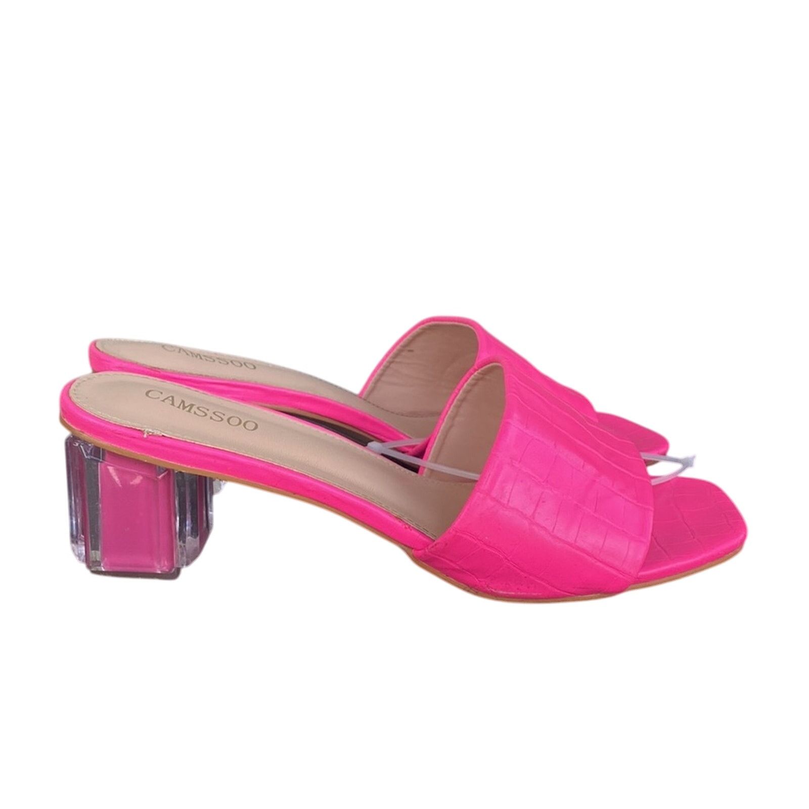 Other Camssoo Square Open Toe Clear Heels embossed print size 9 Size US 9 / IT 39 - 5 Thumbnail