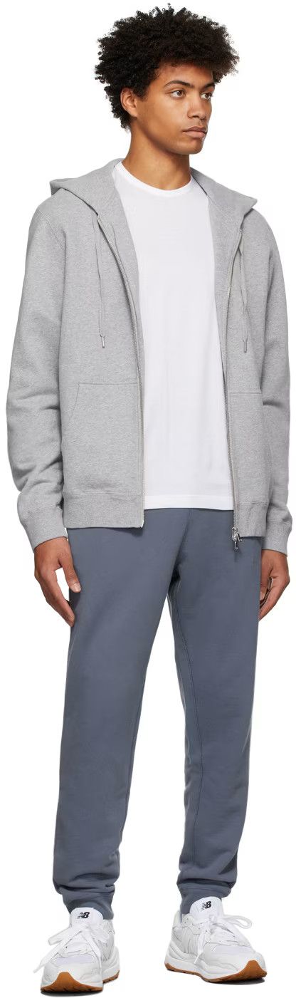 Sunspel Sunspel Blue Gray Loopback Track Pant Sweatpant Portugal Size US 30 / EU 46 - 4 Thumbnail