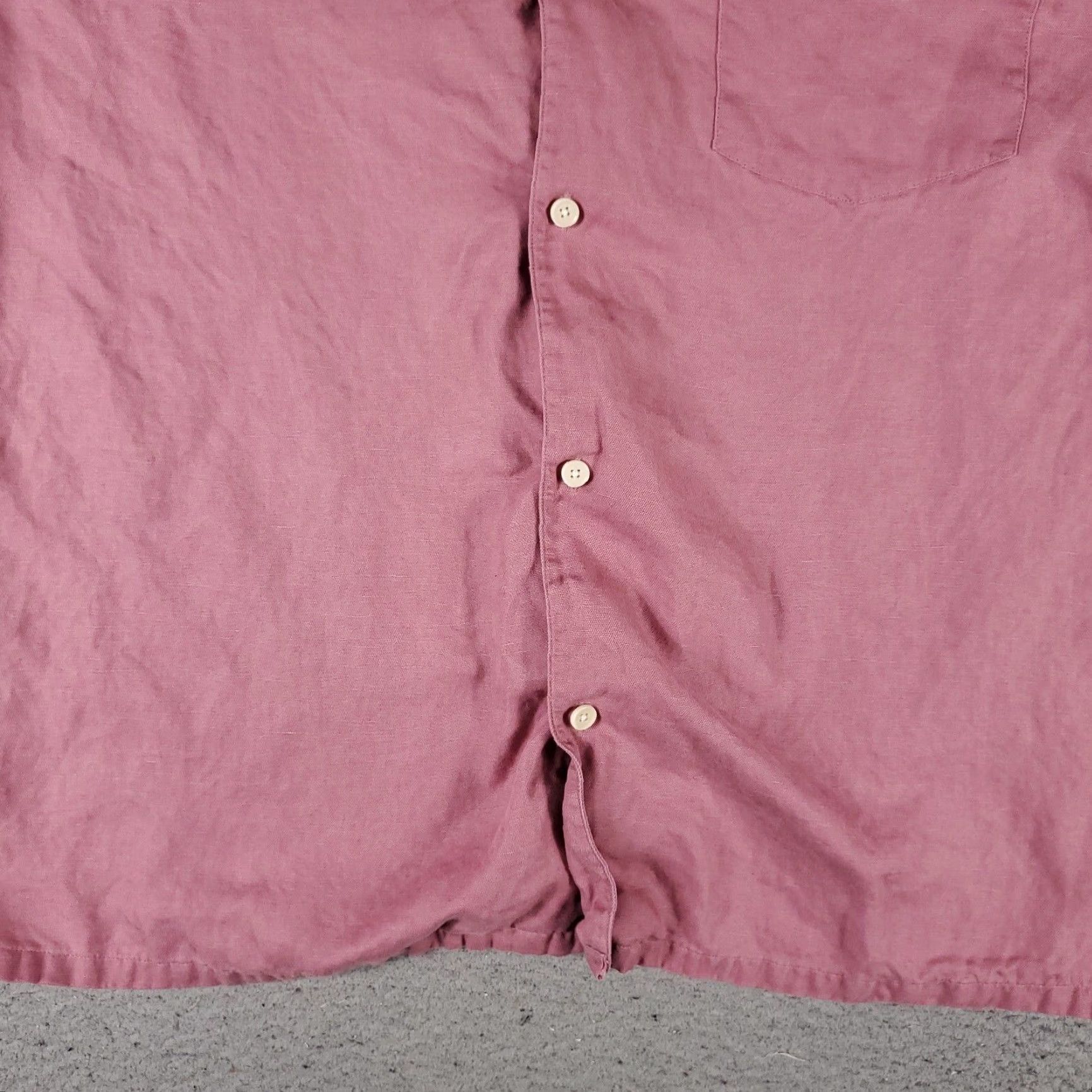 Ted Baker Ted Baker London Shirt Mens Size 7 Red Camp Collar Button-Up Short Sleeve Cotton Linen Lyocell Classic Regular Mens Size US M / EU 48-50 / 2 - 3 Thumbnail