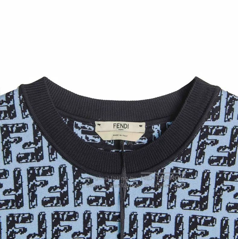 Fendi Fendi Printed Knit Dress in Blue Size XS / US 0-2 / IT 36-38 - 3 Thumbnail