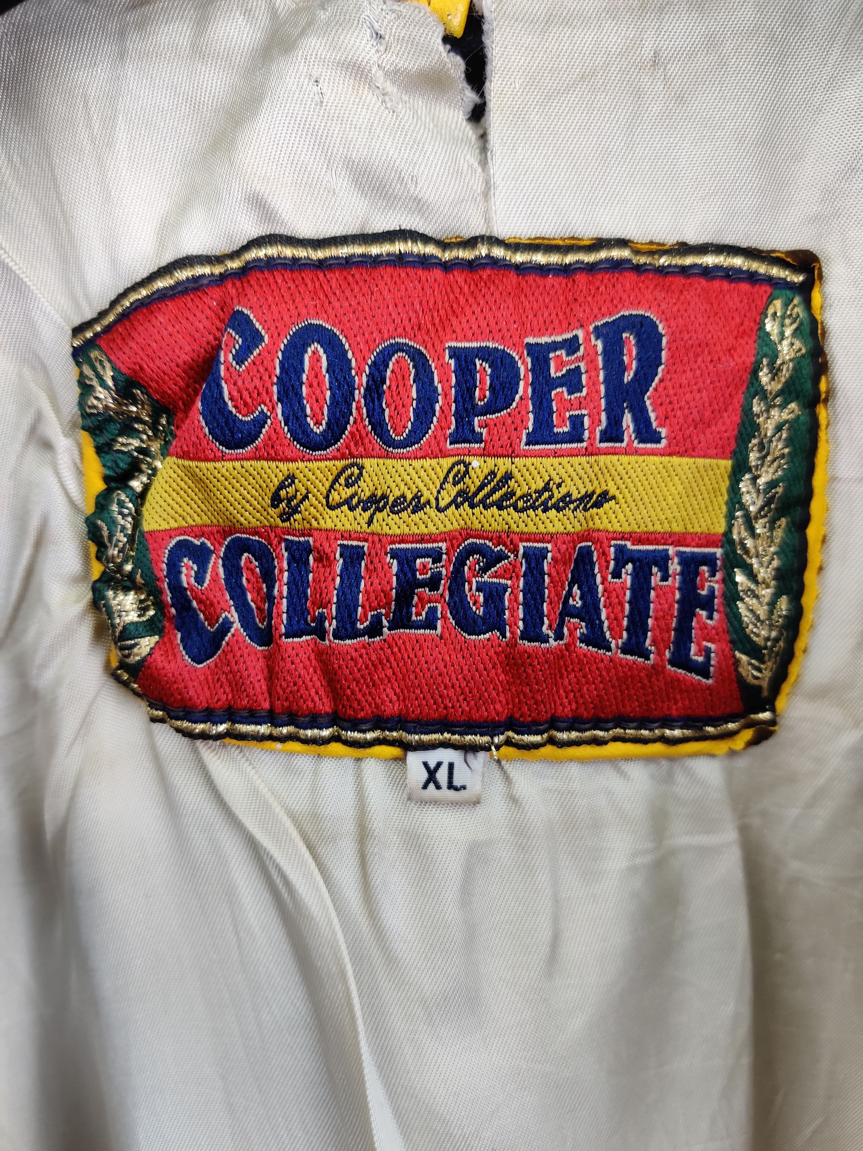 Vintage Vintage 90s Cooper Collegiate Wool Varsity Leather Jacket Size US XL / EU 56 / 4 - 12 Thumbnail