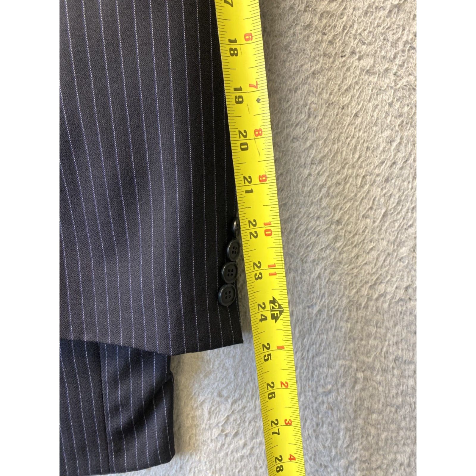 Hugo Boss VINTAGE Hugo Boss Wool Blazer Jacket 42R Men Navy Striped Slim Fit Double-Vented 90s Business Casual Size 42R - 7 Thumbnail