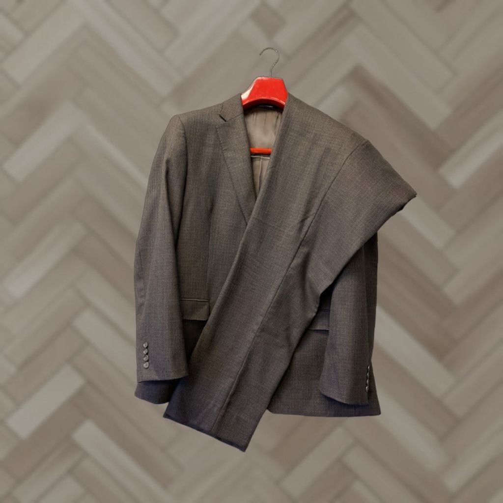 Ralph Lauren RALPH LAUREN 44 Blazer Jacket Wool Houndstooth Glen Plaid Slim Fit Brown Mens Size 44R - 1 Thumbnail