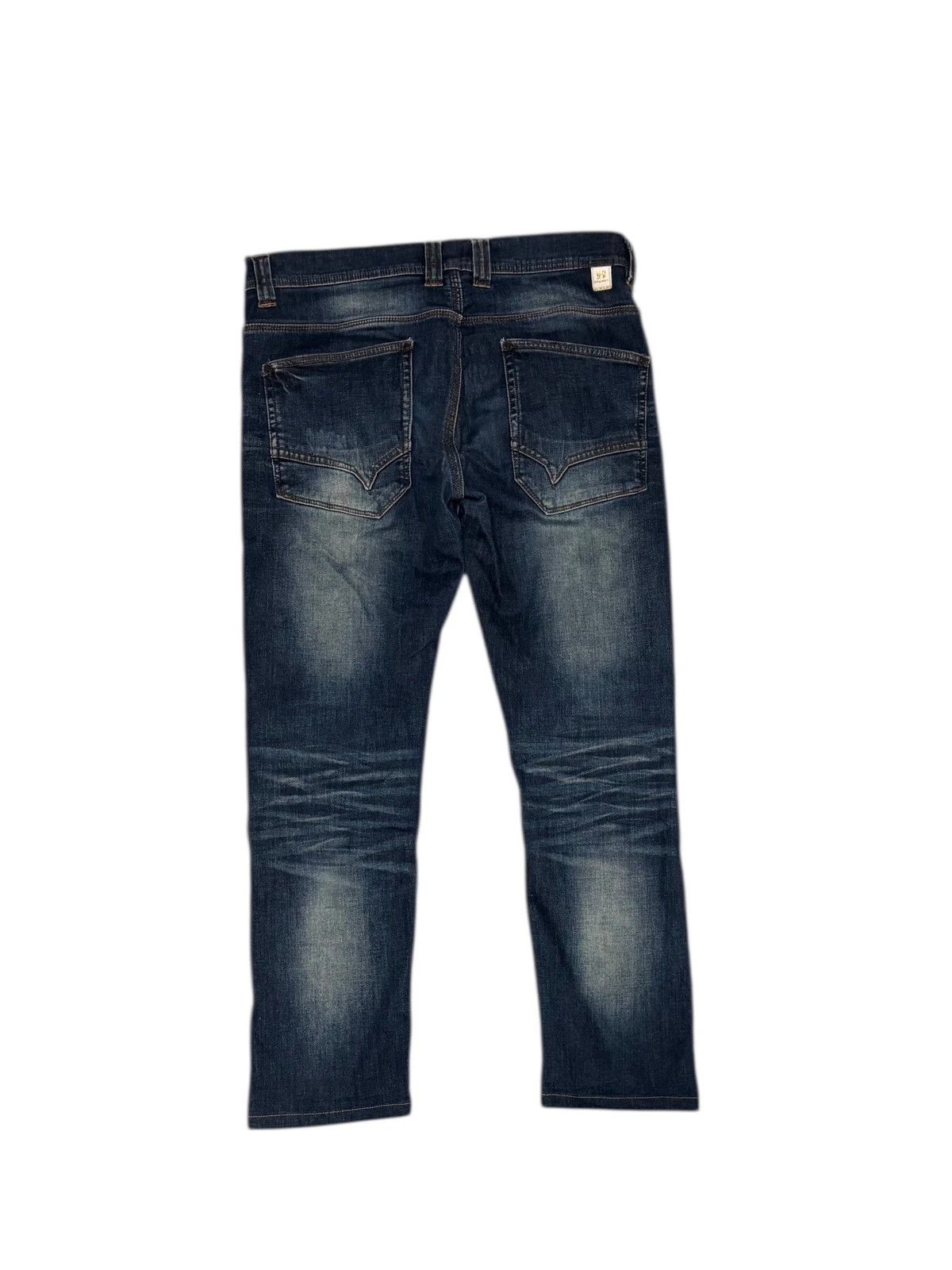 HIDEAWAYS Japanese Brand distressed white patchwork blue denim jeans Size US 29 - 2 Thumbnail
