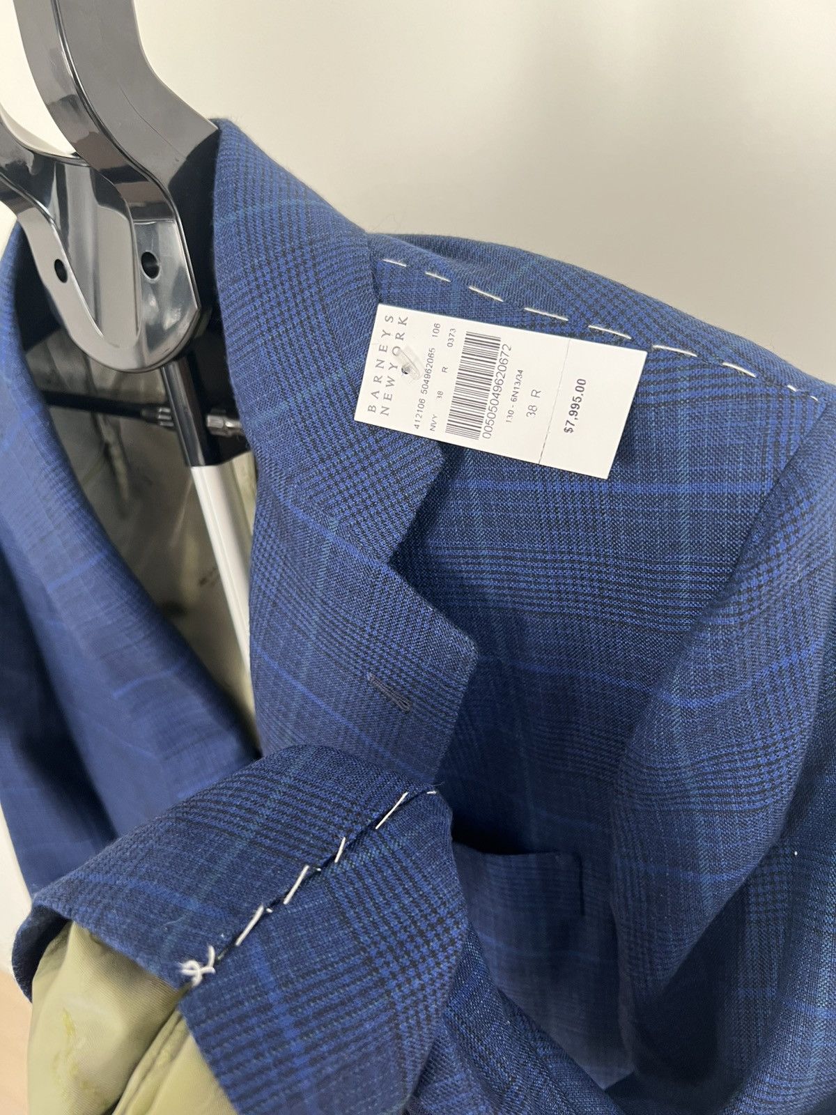 Barneys New York × Kiton Kiton Mens 38R 48 IT Blue Plaid 100% Cashmere Blazer Jacket Size 38R - 2 Thumbnail