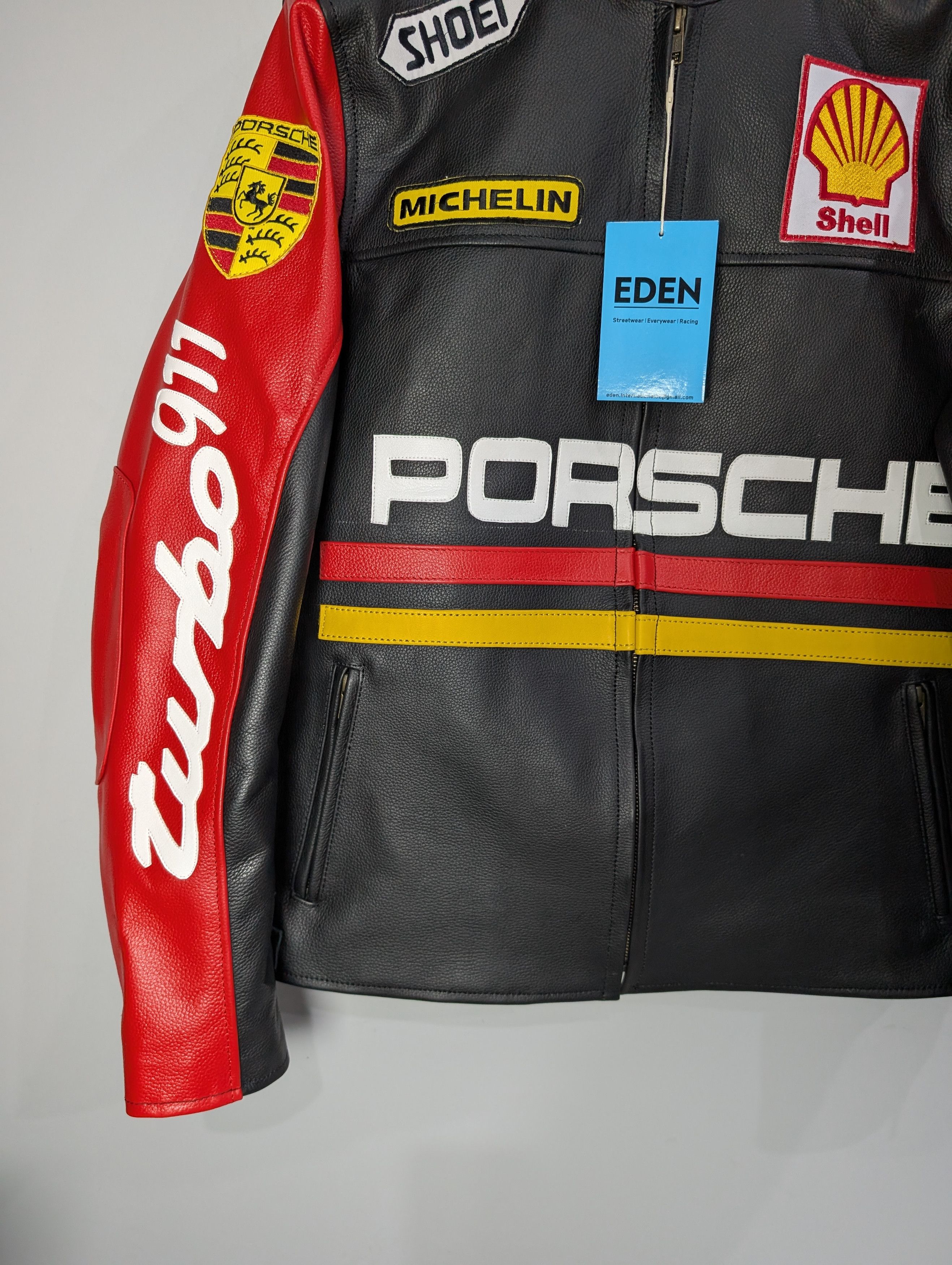 Vintage 🔥Porsche 911 Turbo🔥 RACING LEATHER JACKET STREETWEAR Size L / US 10 / IT 46 - 5 Thumbnail