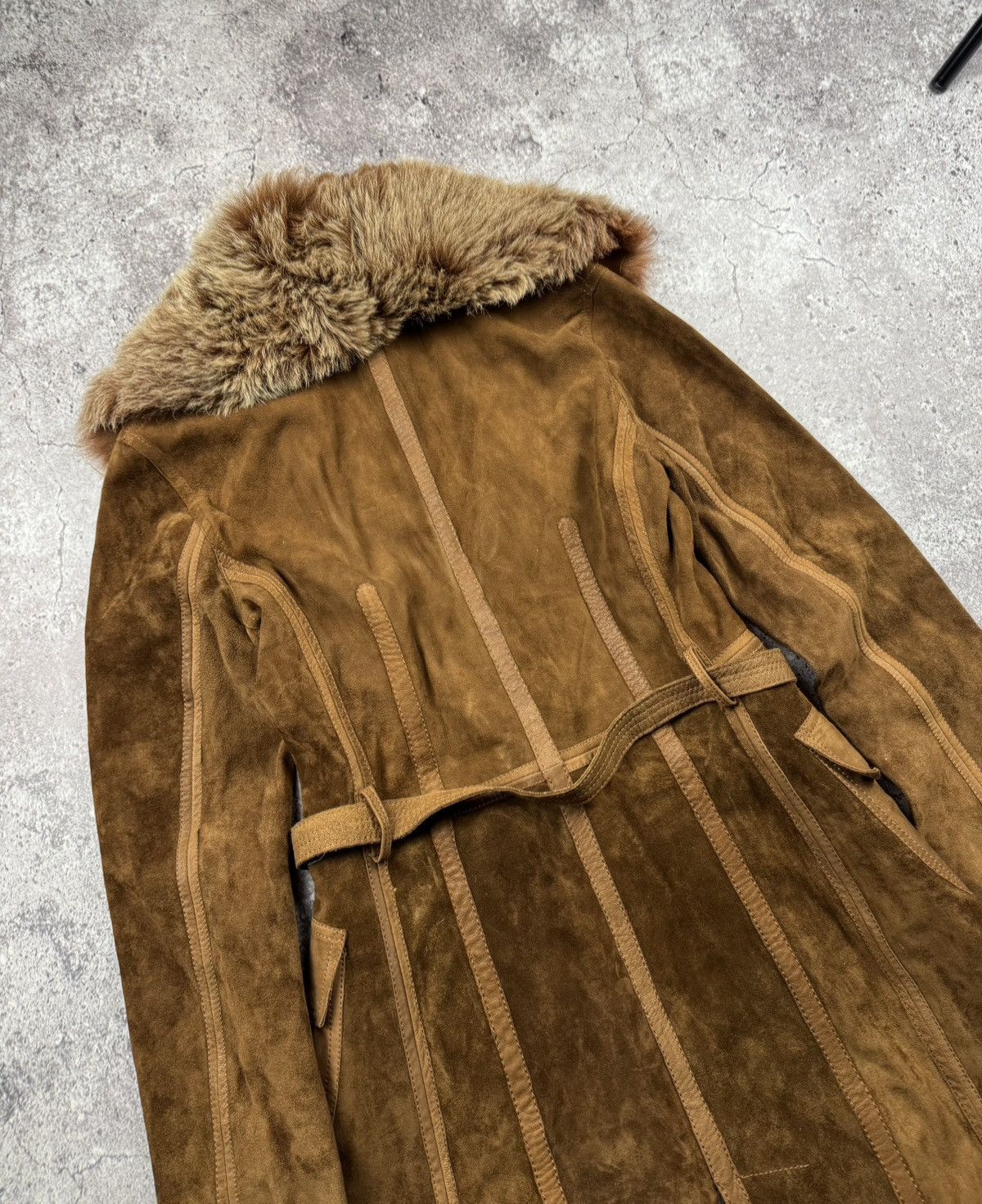 Japanese Brand VINTAGE SUEDE LEATHER FUR COAT JAPAN GLAMOUR RARE Y2K 90s Size S / US 4 / IT 40 - 9 Thumbnail