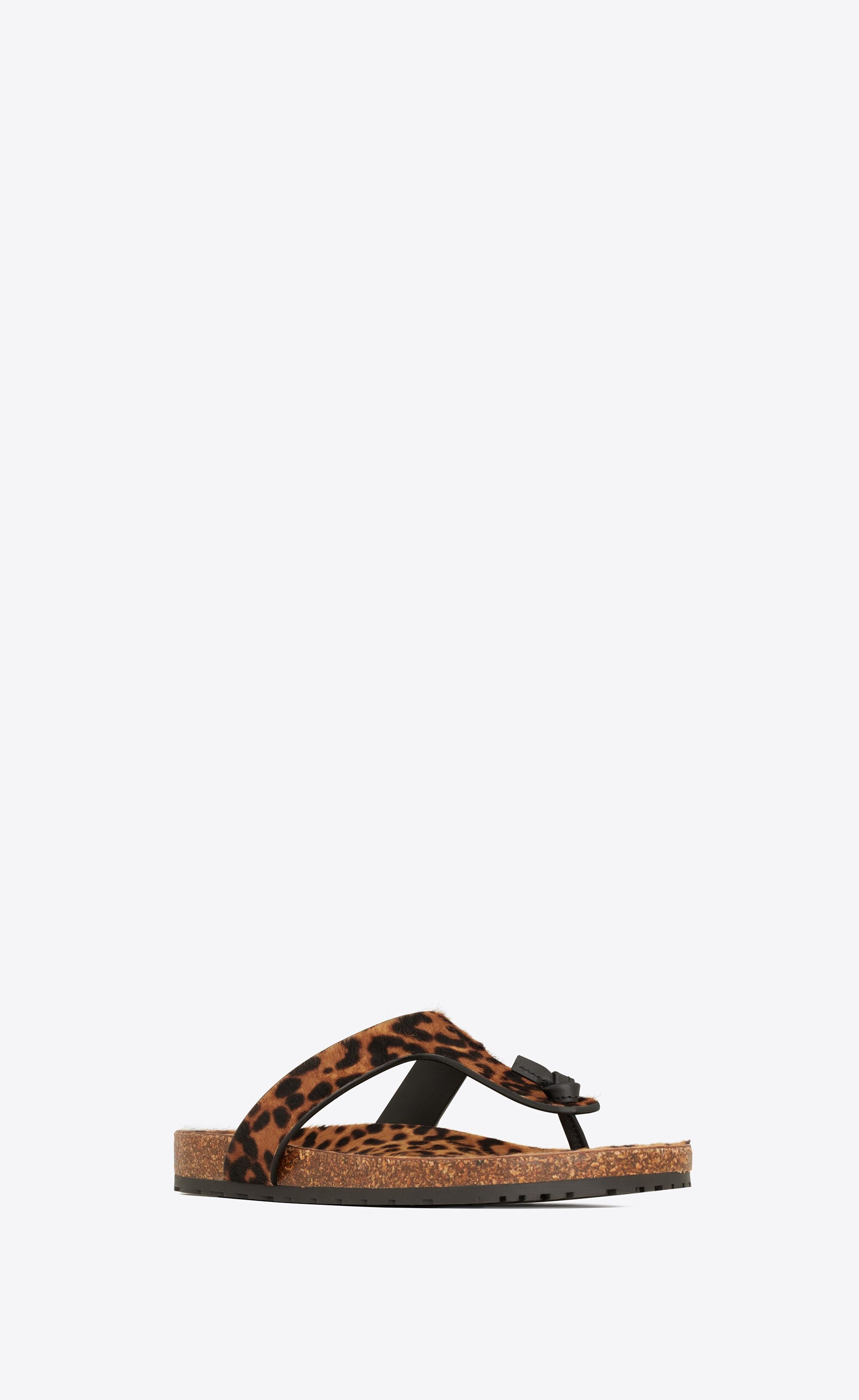 Saint Laurent Paris o1bcso1str0724 Flat Sandals in Leopard Size US 7 / EU 40 - 2 Thumbnail