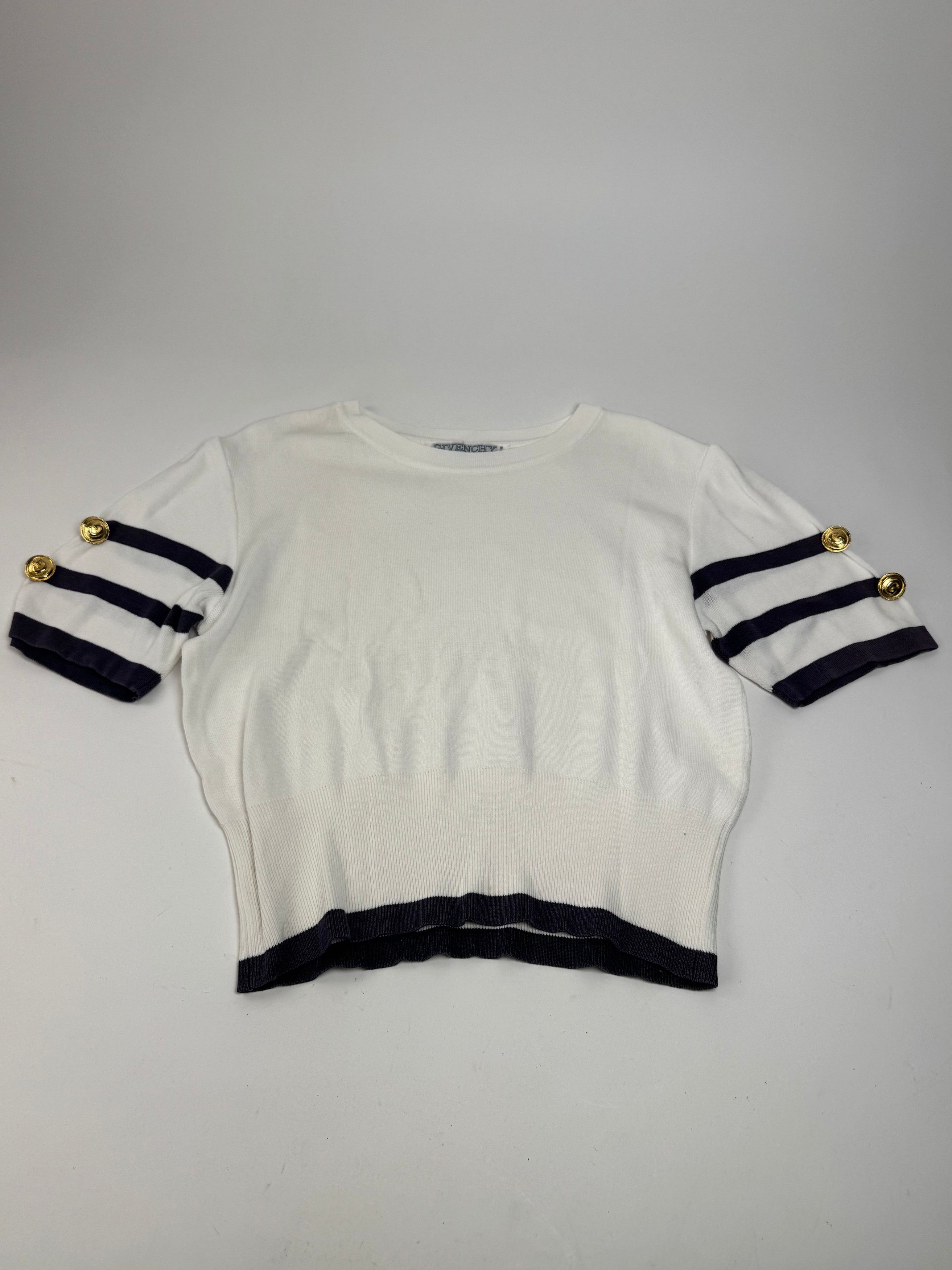 Givenchy Vintage Striped Shirt M / L black white Size S / US 4 / IT 40 - 1 Thumbnail