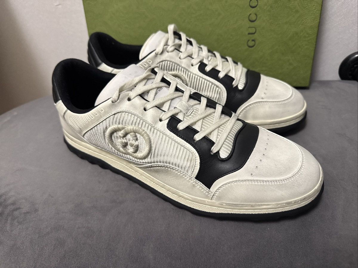 Gucci New Gucci GG Logo Sneakers Shoes Mac80 White Black Size US 12 / EU 45 - 2 Thumbnail
