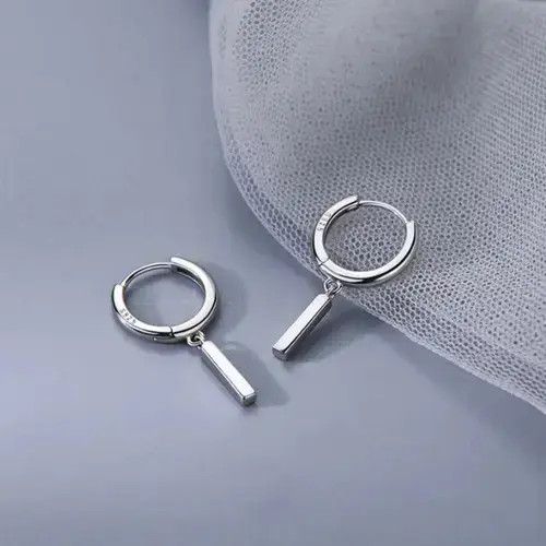 Jewelry 925 Silver Plated Dangle Drop Earrings for Men Women Size ONE SIZE - 4 Thumbnail