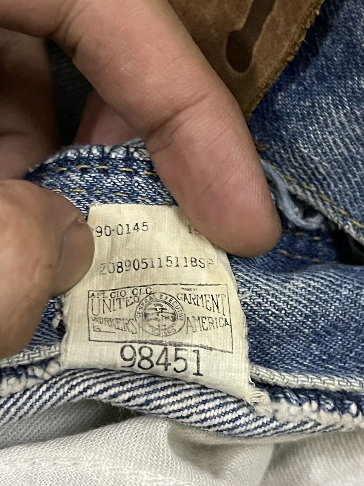 Lee Vintage 90s Lee Usa Blue Wash Distressed Baggy Jeans Size US 33 - 10 Thumbnail