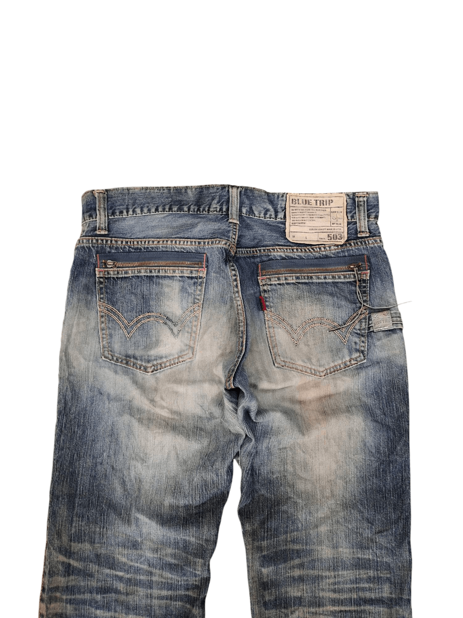 Number (N)ine × Undercover Vintage Edwin 503 Japan Clawmark Distress Faded Denim Jeans Size US 34 / EU 50 - 9 Thumbnail
