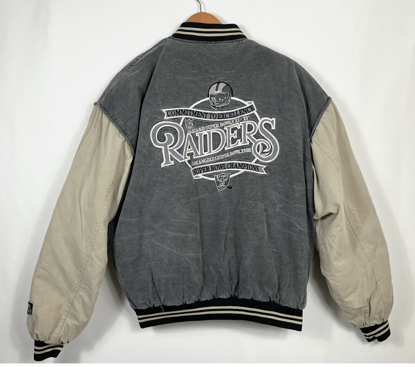Nutmeg Oakland RAIDERS X 80's 90's NUTMEG Mens Large Size US L / EU 52-54 / 3 - 3 Thumbnail