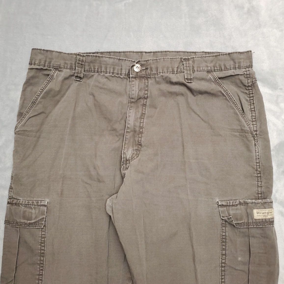 Wrangler VINTAGE Wrangler Pants Mens 38x30 Gray Cargo Flat Front Ripstop Cotton Hiking Casual Size US 38 / EU 54 - 3 Thumbnail