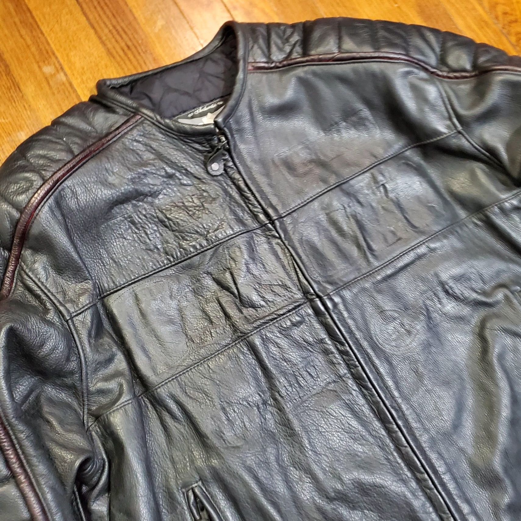 Schott VINTAGE Schott NYC Leather Jacket Mens 4XL Long Black Motorcycle Cafe Racer Made USA Size US XXL / EU 58 / 5 - 4 Thumbnail