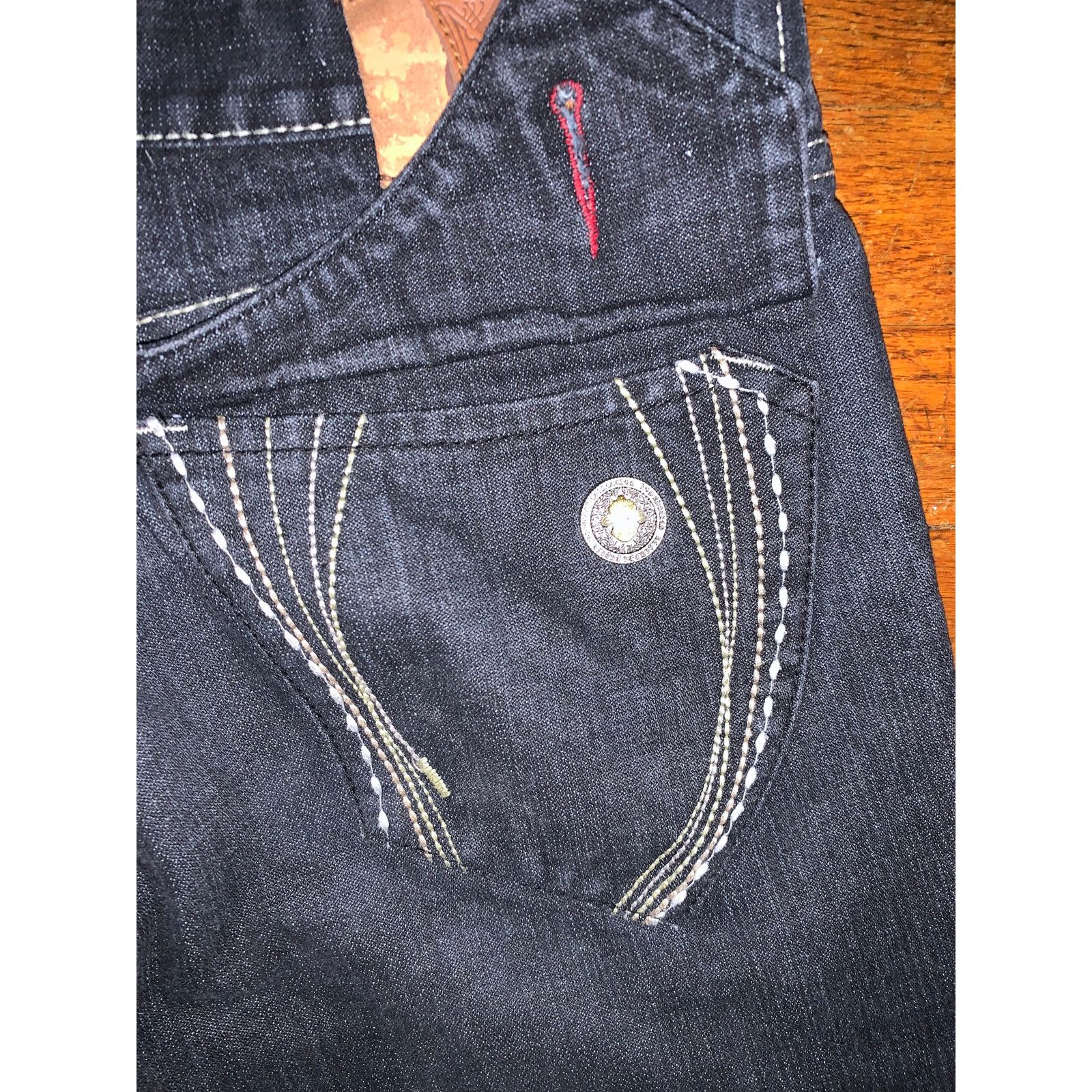 Monarchy Vintage Monarchy Distressed Jeans 34 Cropped Flare Size US 33 - 15 Thumbnail