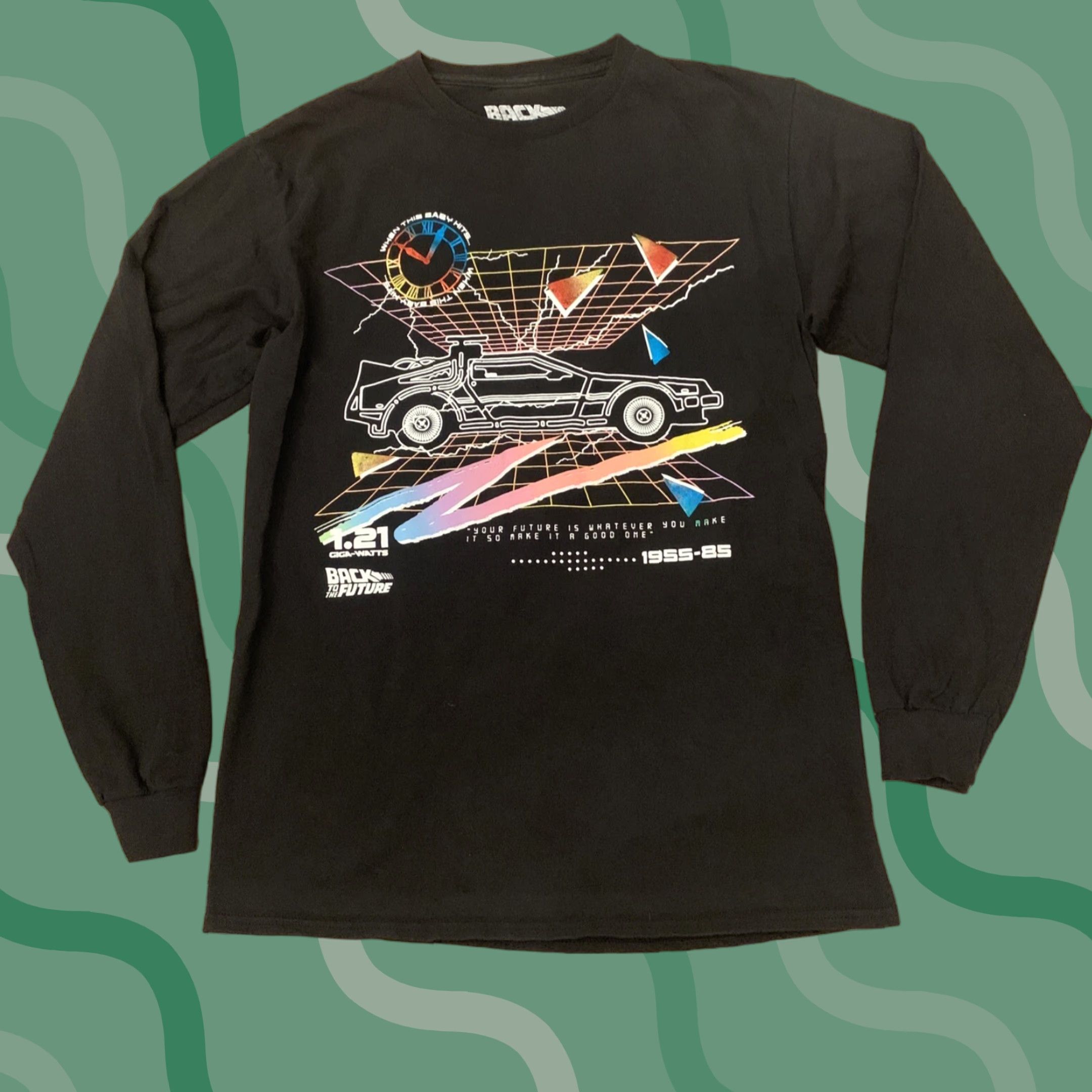 Vintage Universal Studios Back to the Future Long Sleeve Shirt Mens Medium Black Movie Size US M / EU 48-50 / 2 - 1 Thumbnail