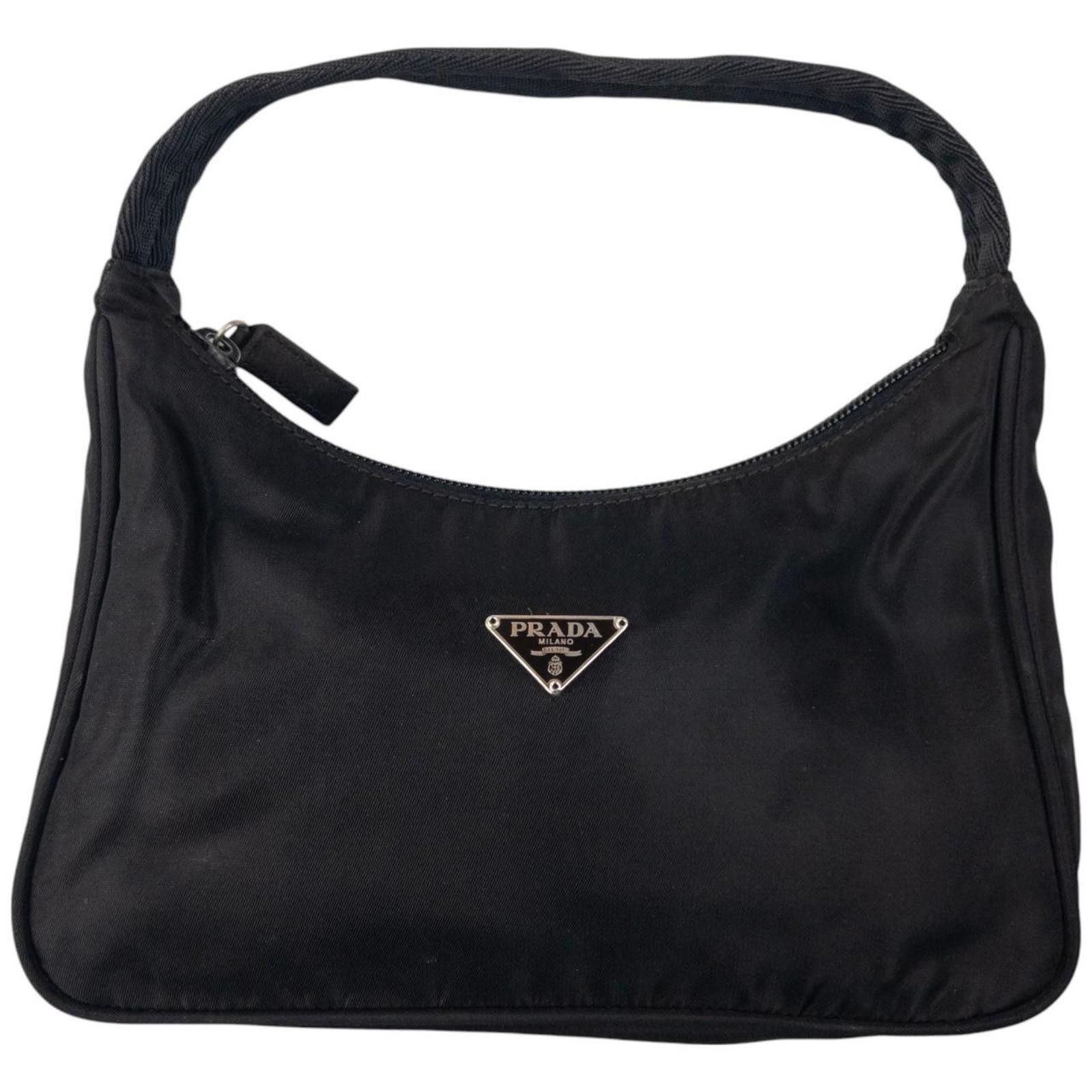 Vintage Prada Mini Baguette Shoulder Bag in Black, Women's