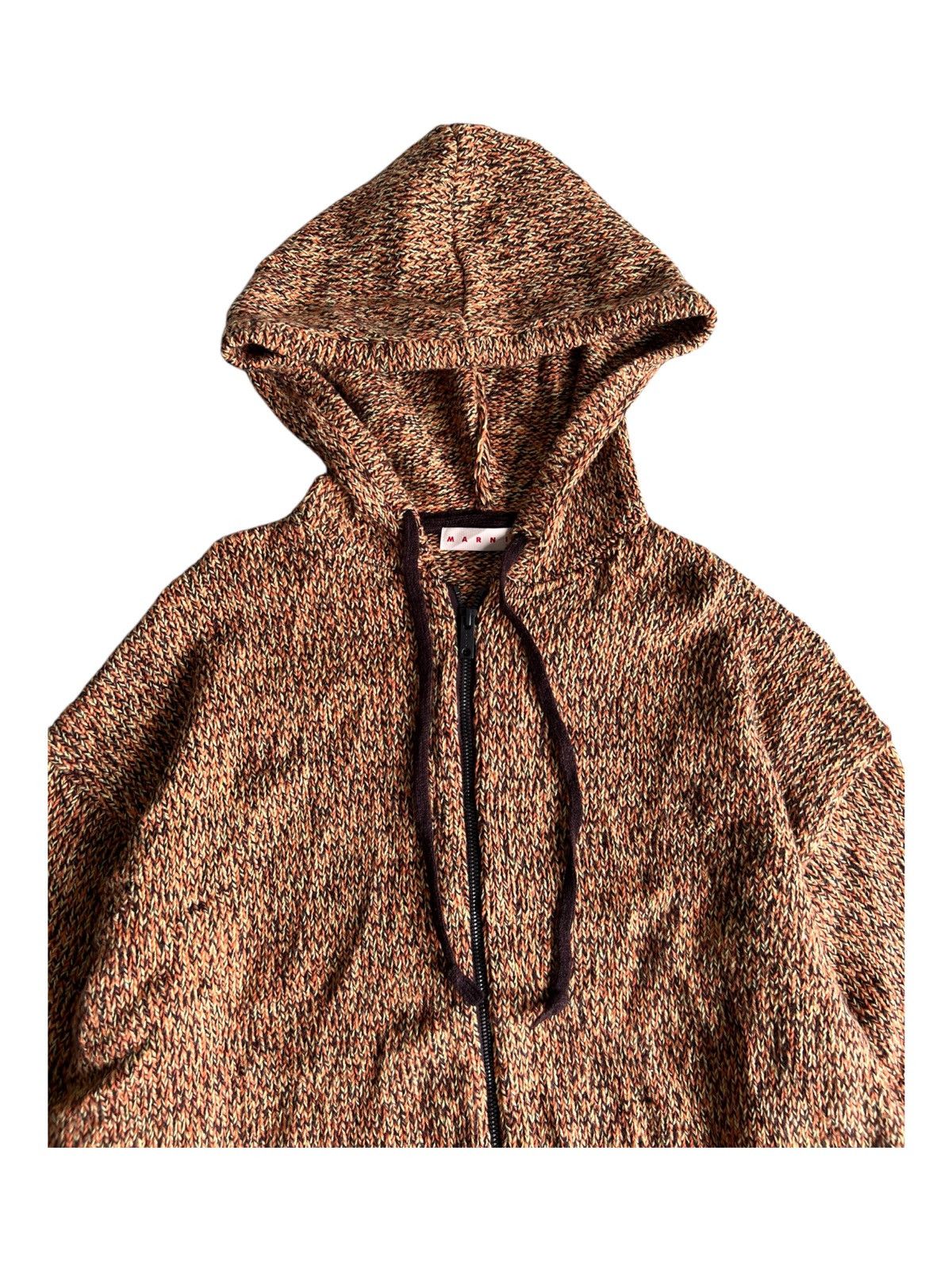Marni MARNI Multi Color Cable Knit Oversized Baggy Zipper Hoodie Size US XL / EU 56 / 4 - 2 Thumbnail