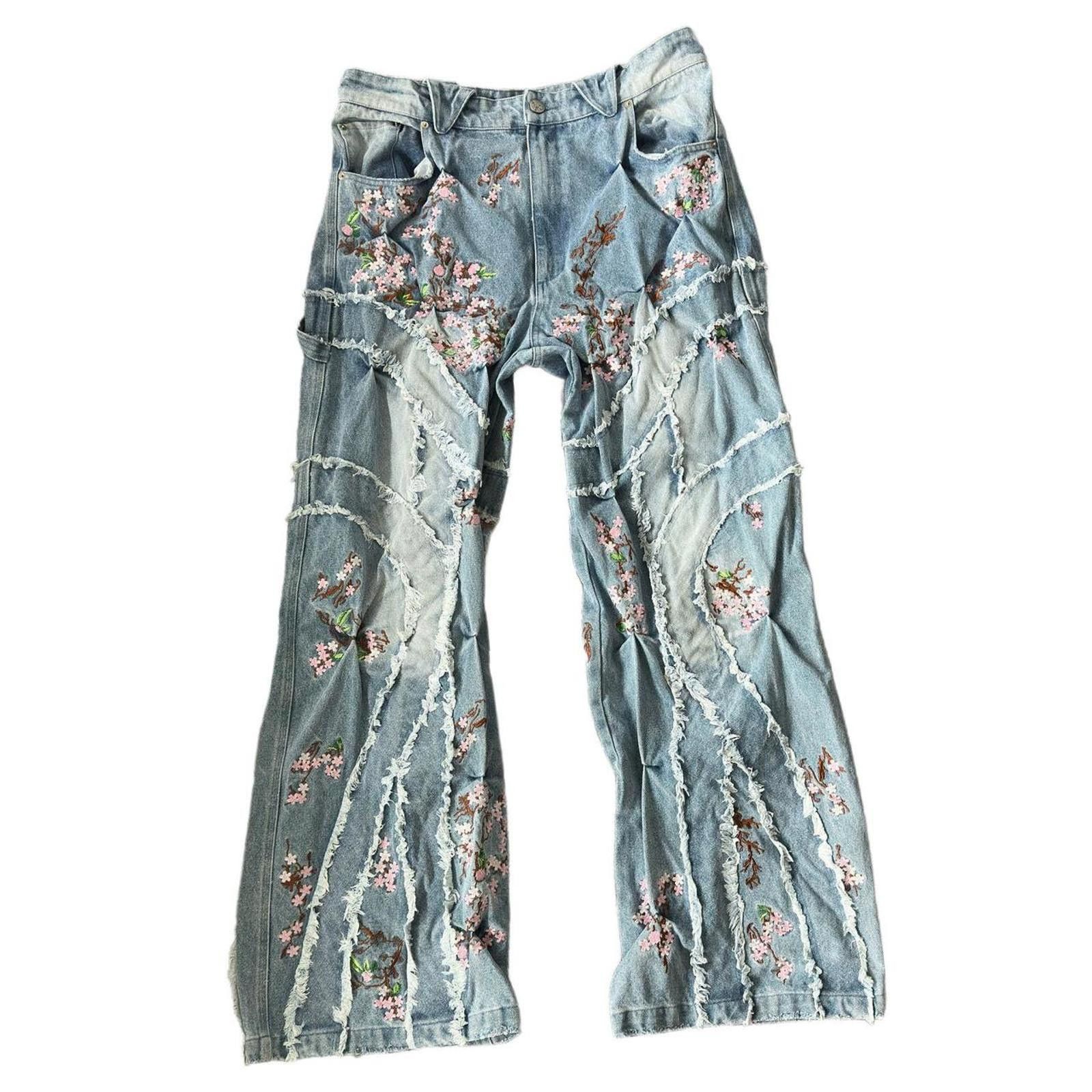 Other Badson Cherry Blossom Denim Pants Size US 32 / EU 48 - 2 Thumbnail