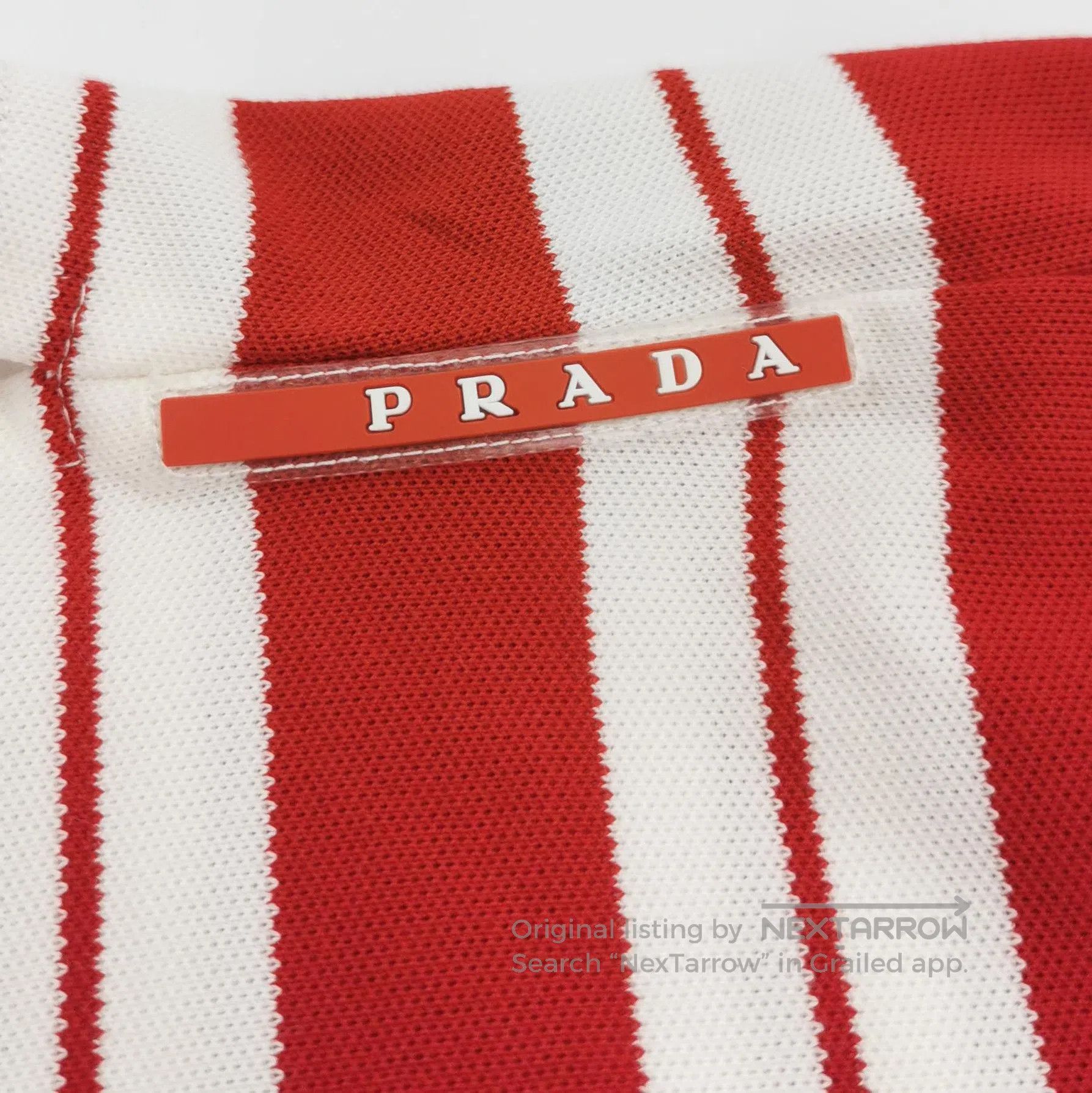 Prada Prada Striped Cotton Polo Shirt in Medium . Size M / US 6-8 / IT 42-44 - 4 Thumbnail