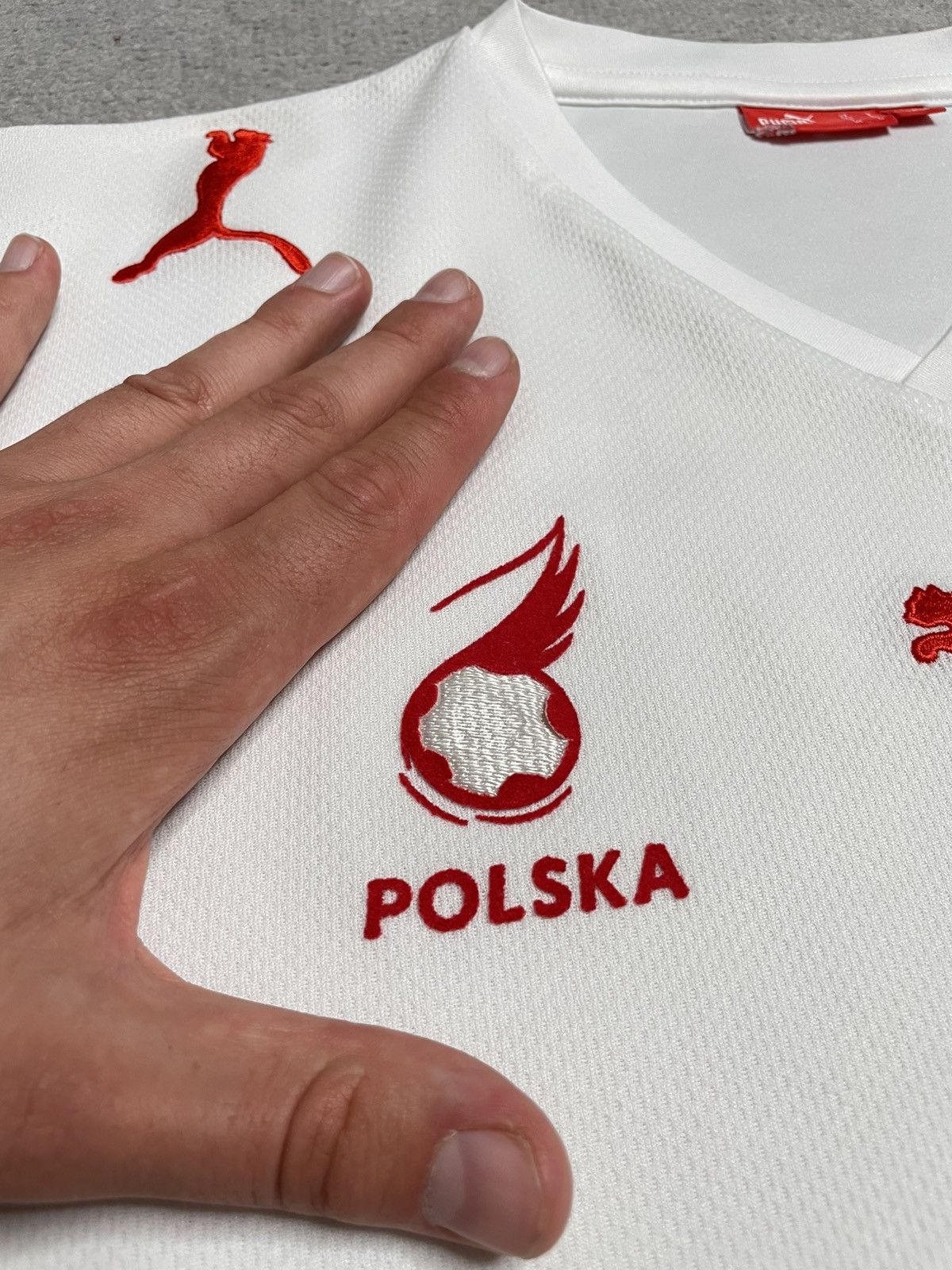 Puma Vintage White Jersey Puma Poland Polska Drip Swag Size US L / EU 52-54 / 3 - 7 Thumbnail