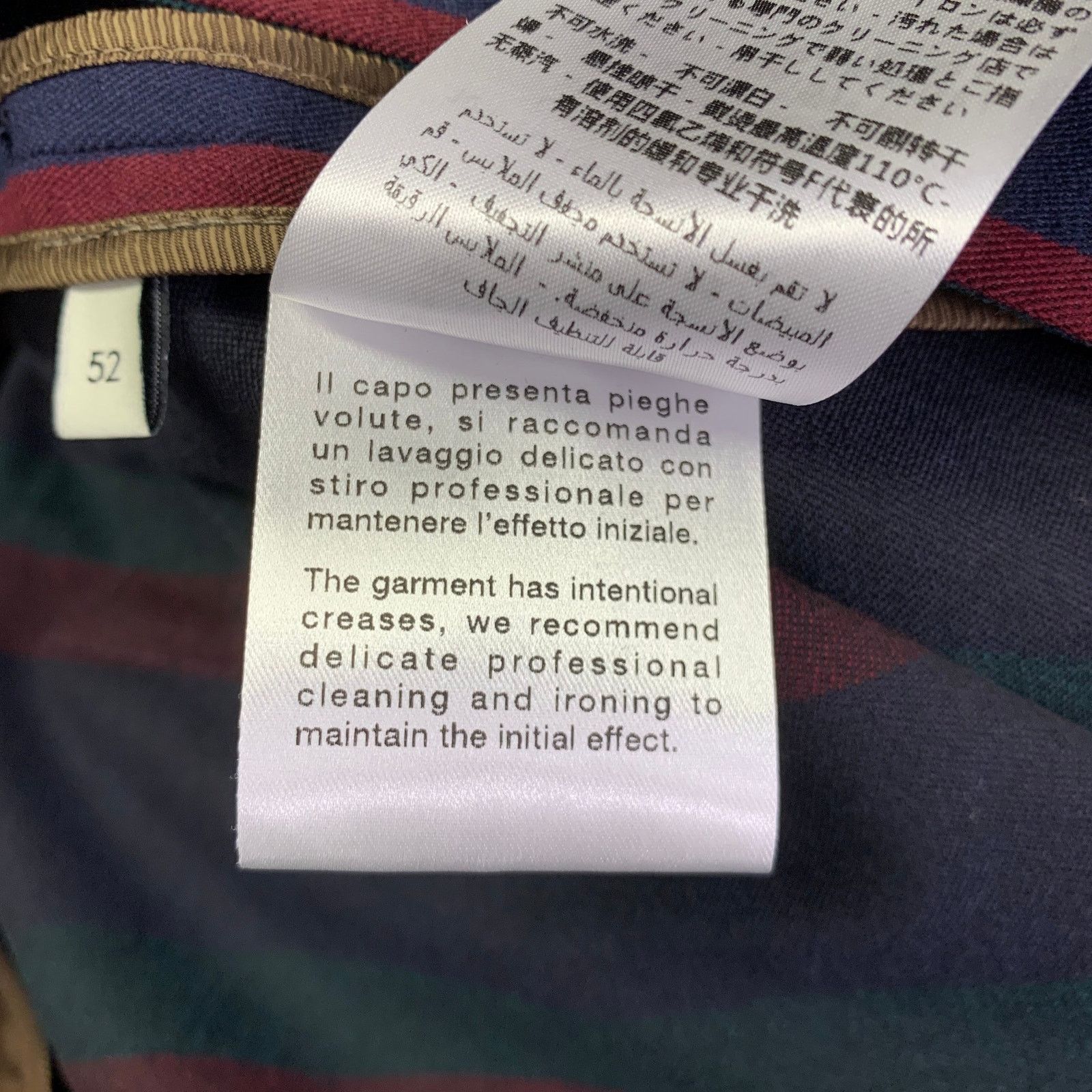 Gucci GUCCI 2019 Size 42 Black Burgundy Stripe Wool Overcoat Size US L / EU 52-54 / 3 - 13 Thumbnail