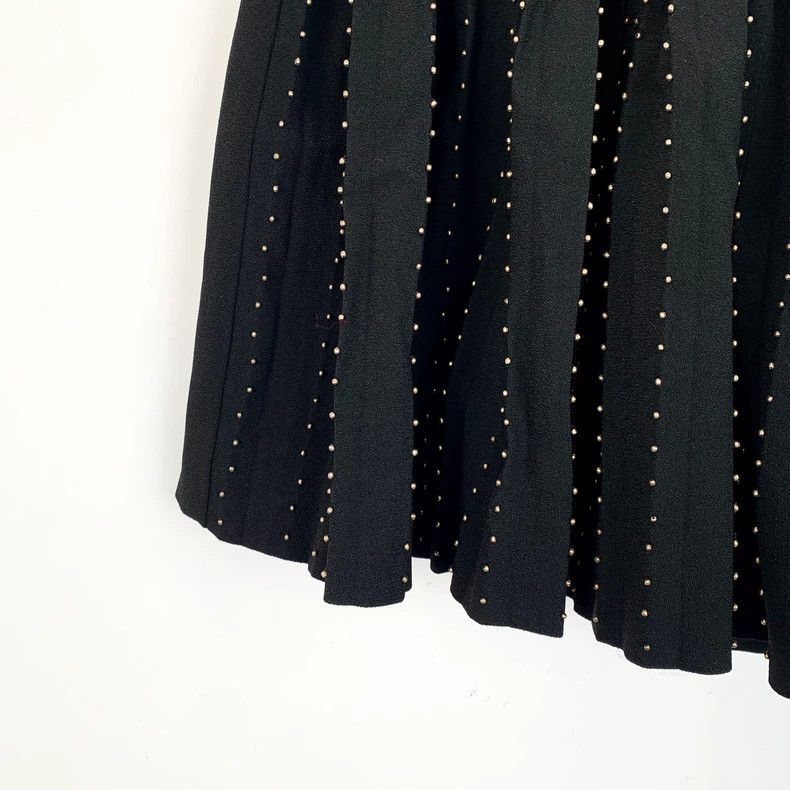 Saint Laurent Paris Saint Laurent Black Vertical Beaded Casual Pleated Culottes Size 37" - 4 Thumbnail
