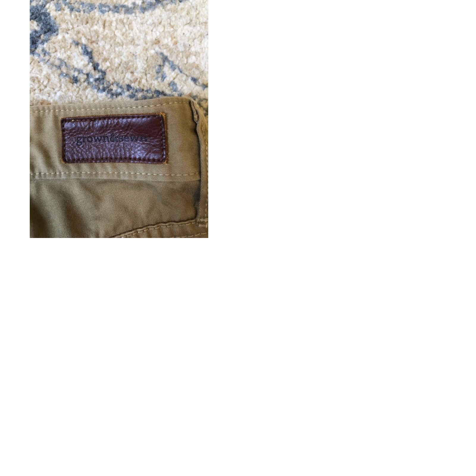 Vintage Grown & Sewn Pants Mens 30 Brown Slim Straight Button Fly 30x34 USA Chino Casual Modern Mens Size US 30 / EU 46 - 9 Thumbnail