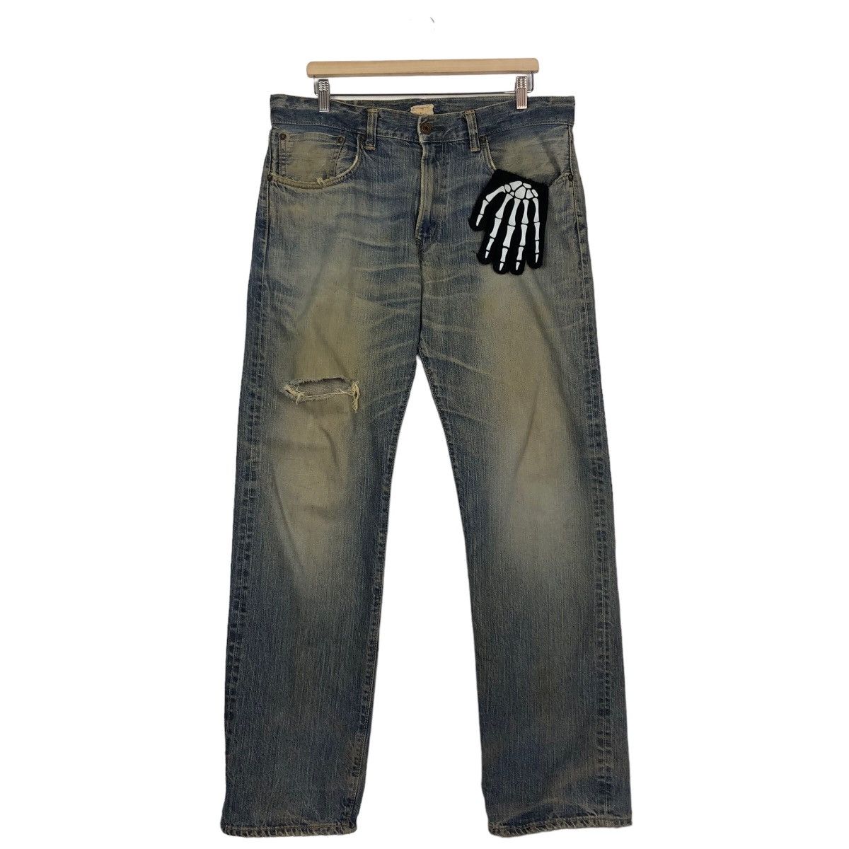 Japanese Brand 🔥90’s Distressed Denim Jeans Edwin Lot 505 Made in Japan Size US 38 / EU 54 - 2 Thumbnail