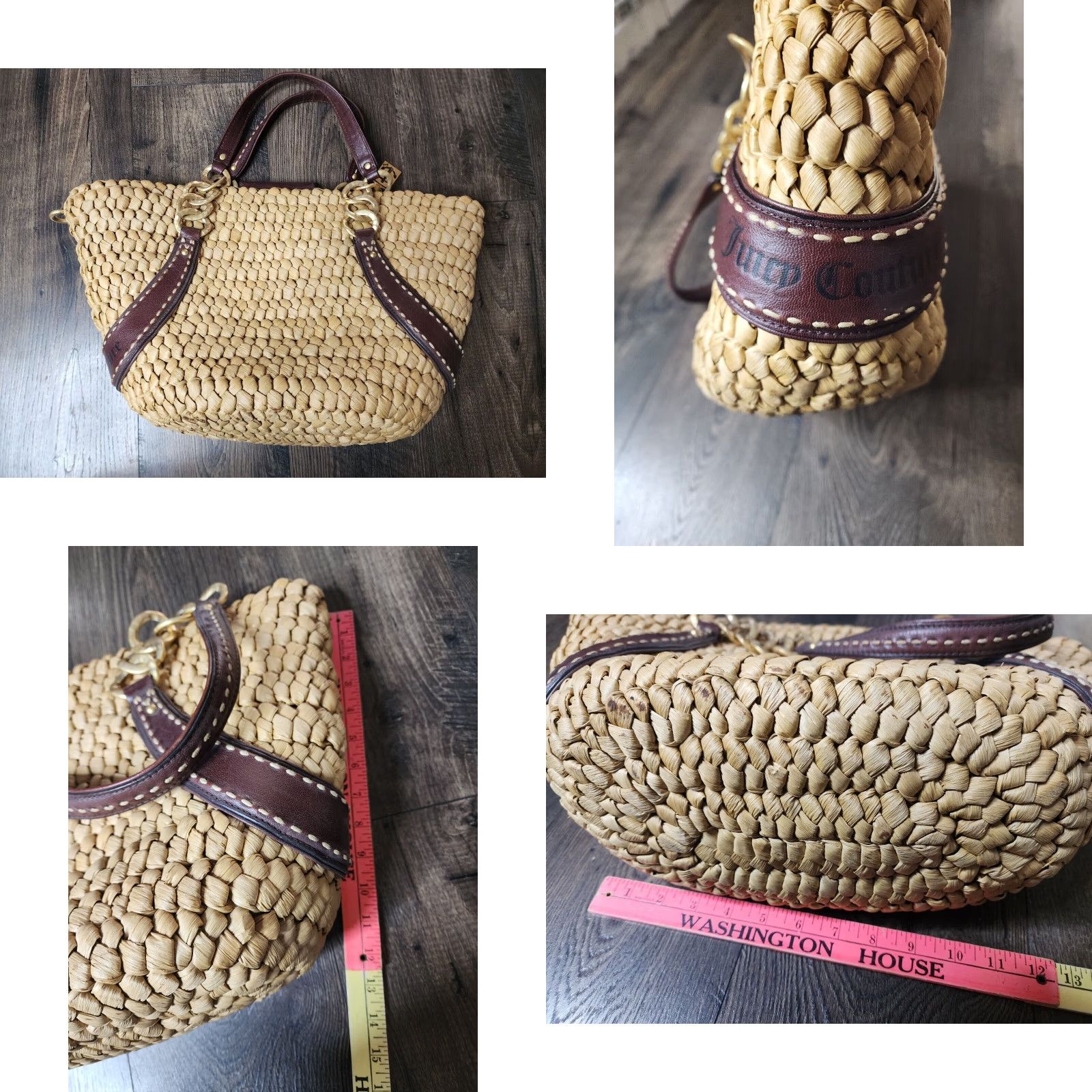 Juicy Couture VINTAGE Juicy Couture Beach Tote Bag Women Large Straw Leather Pattern Woven 2000s Size L / US 10 / IT 46 - 8 Thumbnail