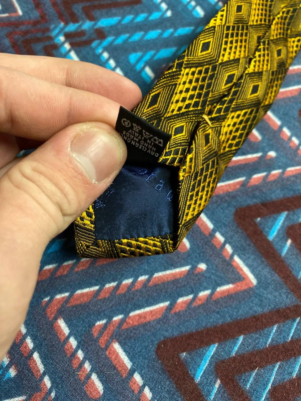 Prada PRADA MILANO ITALY NECKTIE GEOMETRIC DESIGN COLOUR Size ONE SIZE - 3 Thumbnail