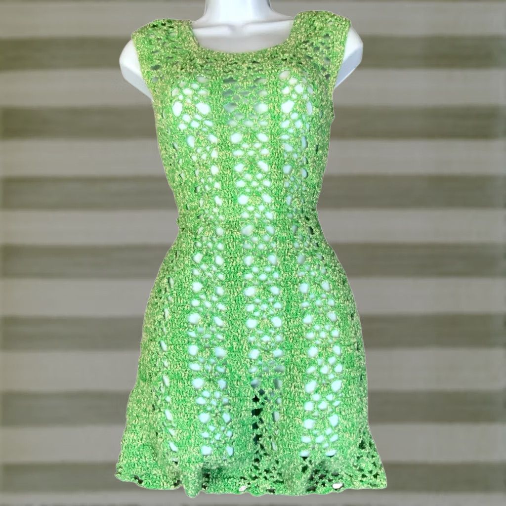 90s crochet dress vintage y2k 90s Bebe crochet body-con dress made in the USA