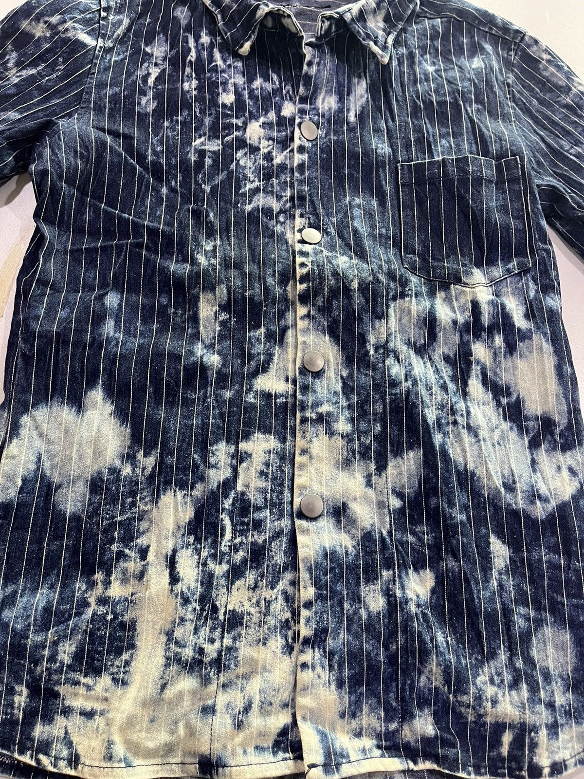 If Six Was Nine Vintage Semantic design acid wash button up shirt Size US M / EU 48-50 / 2 - 3 Thumbnail