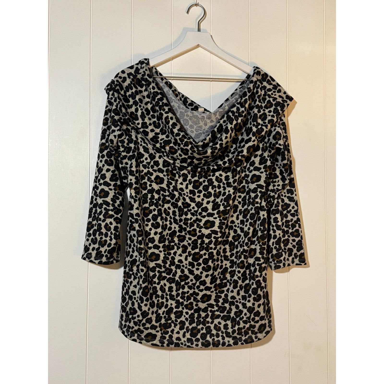 Loft LOFT · XL · Cowl Neck Top · Soft Knit Stretch · Leopard Size XL / US 12-14 / IT 48-50 - 6 Thumbnail