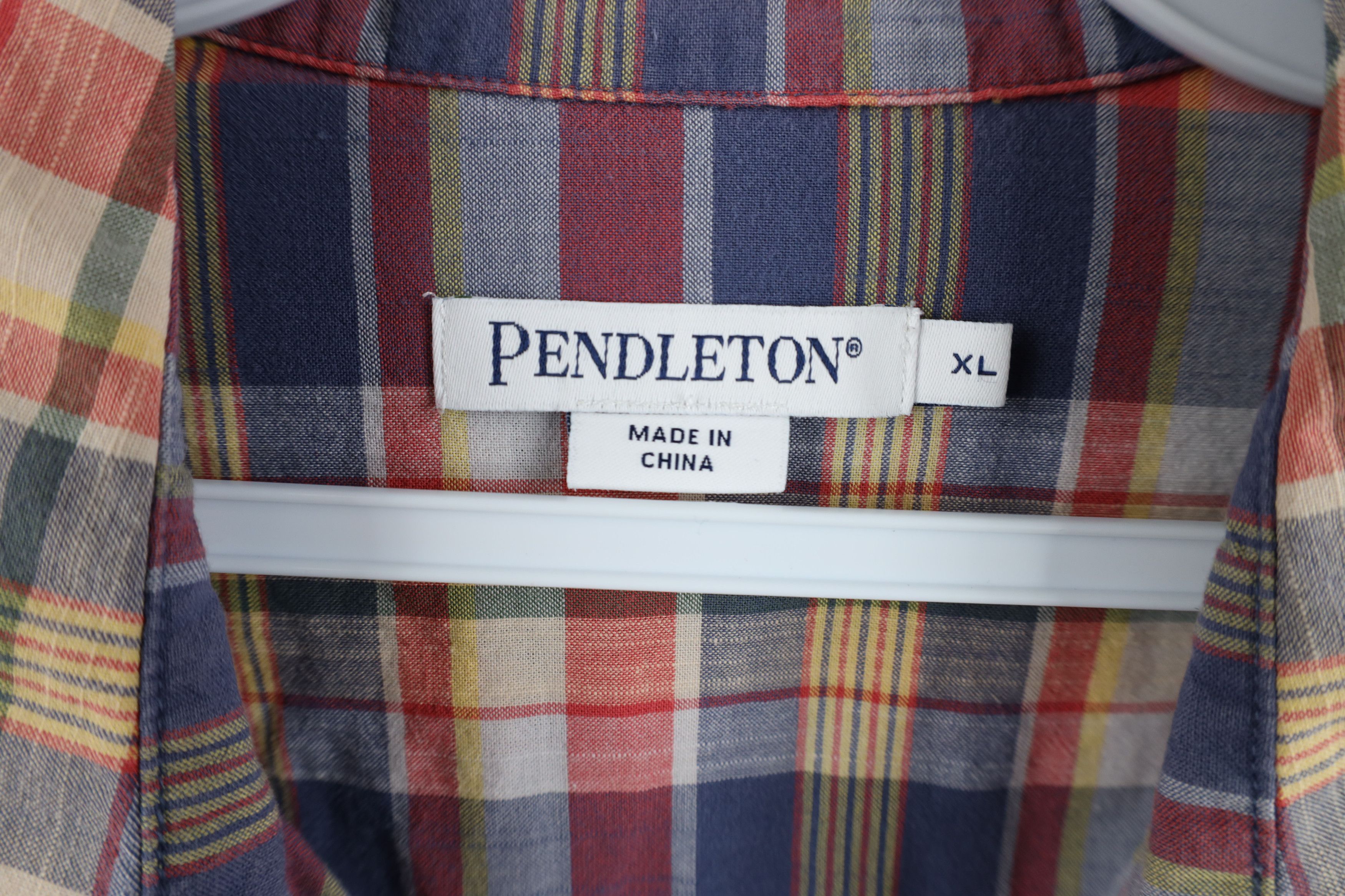 Pendleton × Vintage Vintage Pendleton Lightweight Rainbow Madras Button Shirt Size XL / US 12-14 / IT 48-50 - 9 Thumbnail