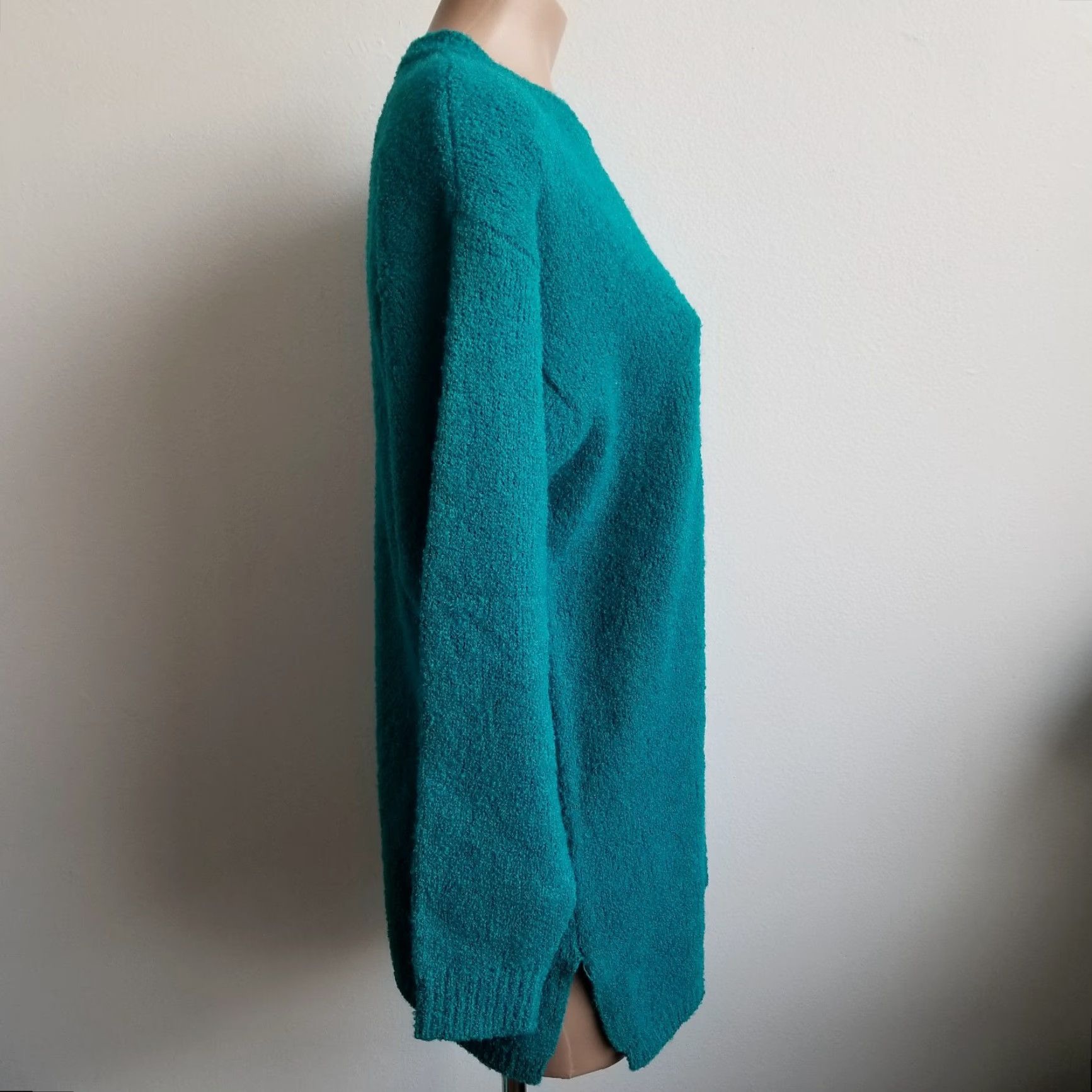 Vintage VINTAGE SK & COMPANY Womens Teal Green Knit Sweater M Wool Blend Crewneck Sweater, Teal, 54% Wool 34% Acrylic 12% Nylon, Size M, Women Size M / US 6-8 / IT 42-44 - 4 Thumbnail