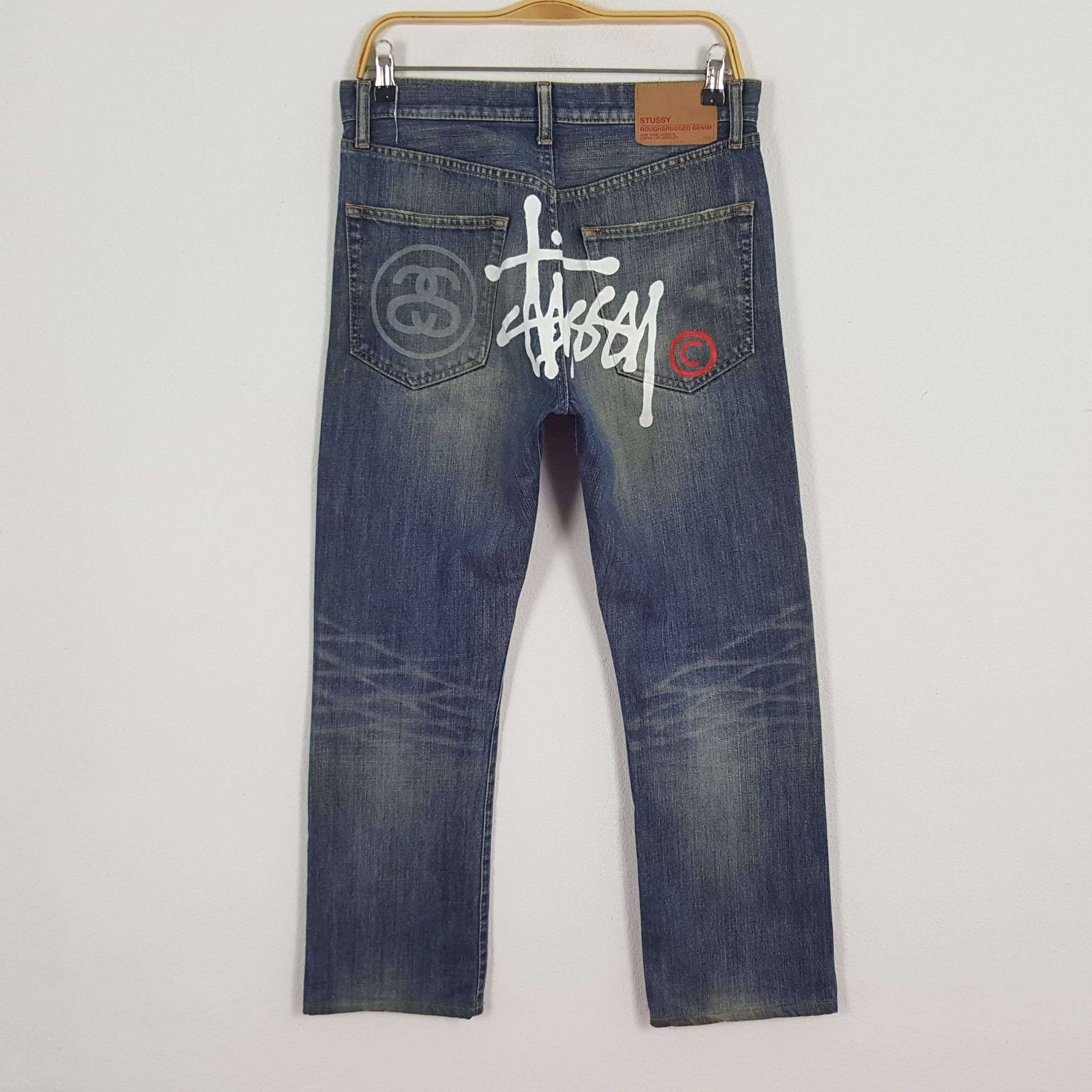 Stussy × Vintage Vintage Stussy Workwear Custom Art Denim Jeans Size US 30 / EU 46 - 1 Thumbnail